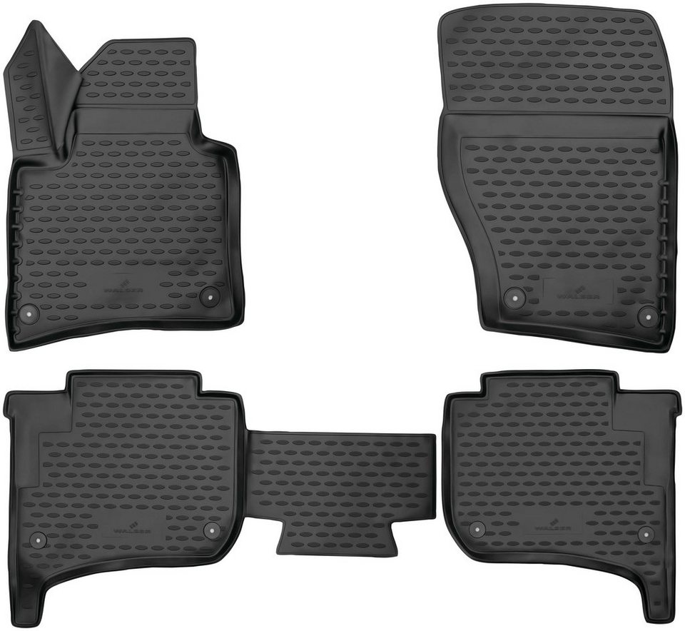 WALSER Passform-Fußmatten XTR (4 St), für VW Touareg Geländewagen, für VW  Touareg II, Zweizonen-Klimaanlage 2010 - 2018