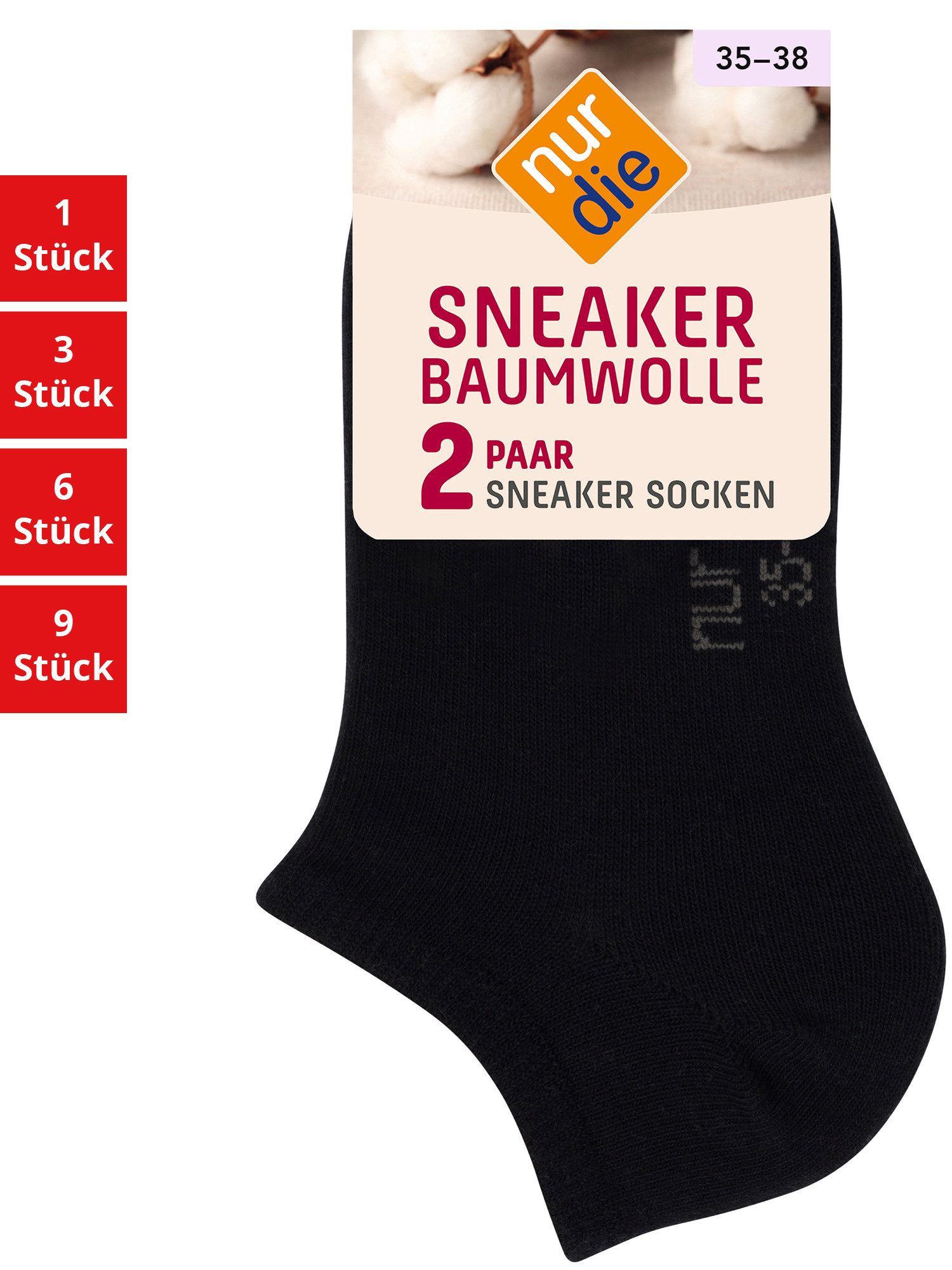Nur Die Sneakersocken Baumwolle Damen (1er/3er/6er/9er Pack, 6-Paar) Sneaker-socken füsslinge füßlinge