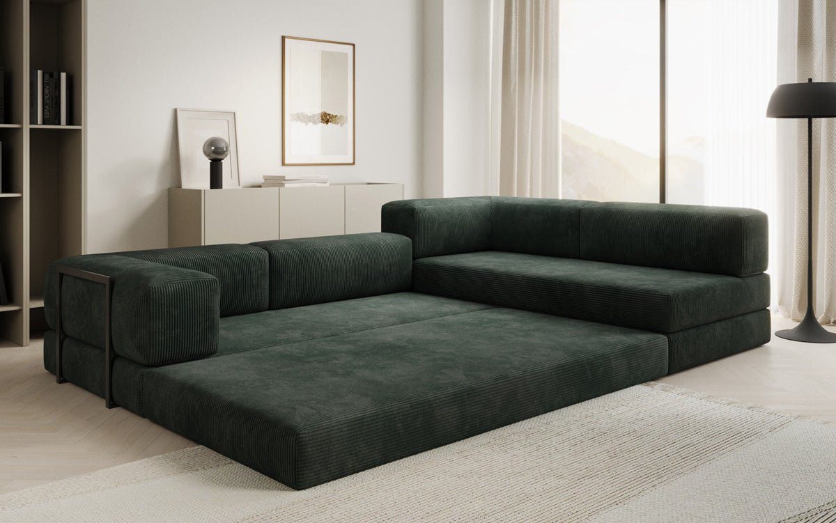 Luxusbetten24 Sofa Designer Sofa Lazy L, mit Aufklappfunktion und Cordbezug günstig online kaufen