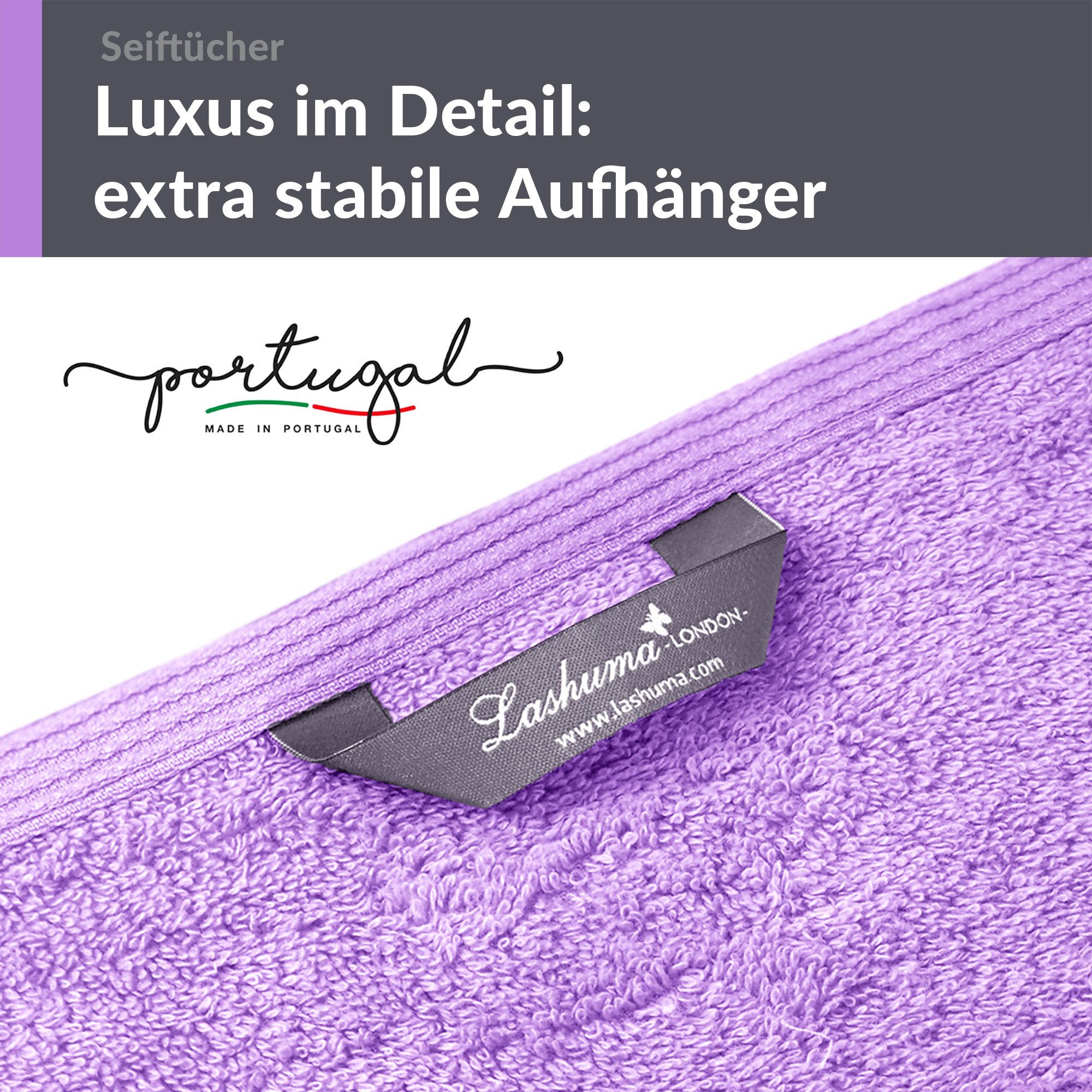 Lashuma Waschlappen - Seiftücher 30x30 cm London, (Spar-Set, 6-St), Made in Portugal, 100% Baumwolle, Langlebig, Superweich, Saugstark – Bild 3 von 5