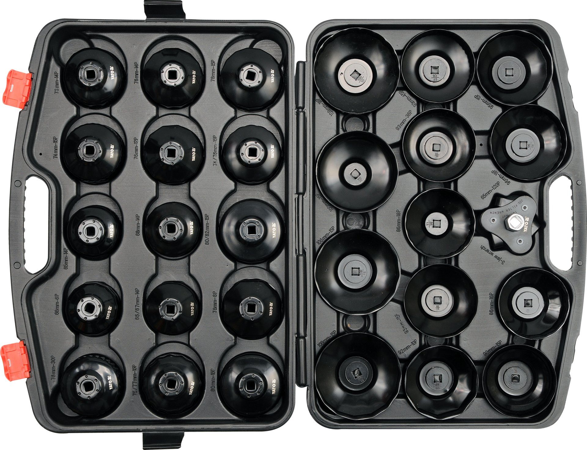 Yato Werkzeugset Ölfilter Steckschlüssel SET 65-120mm, 3/8“ 30-teilig