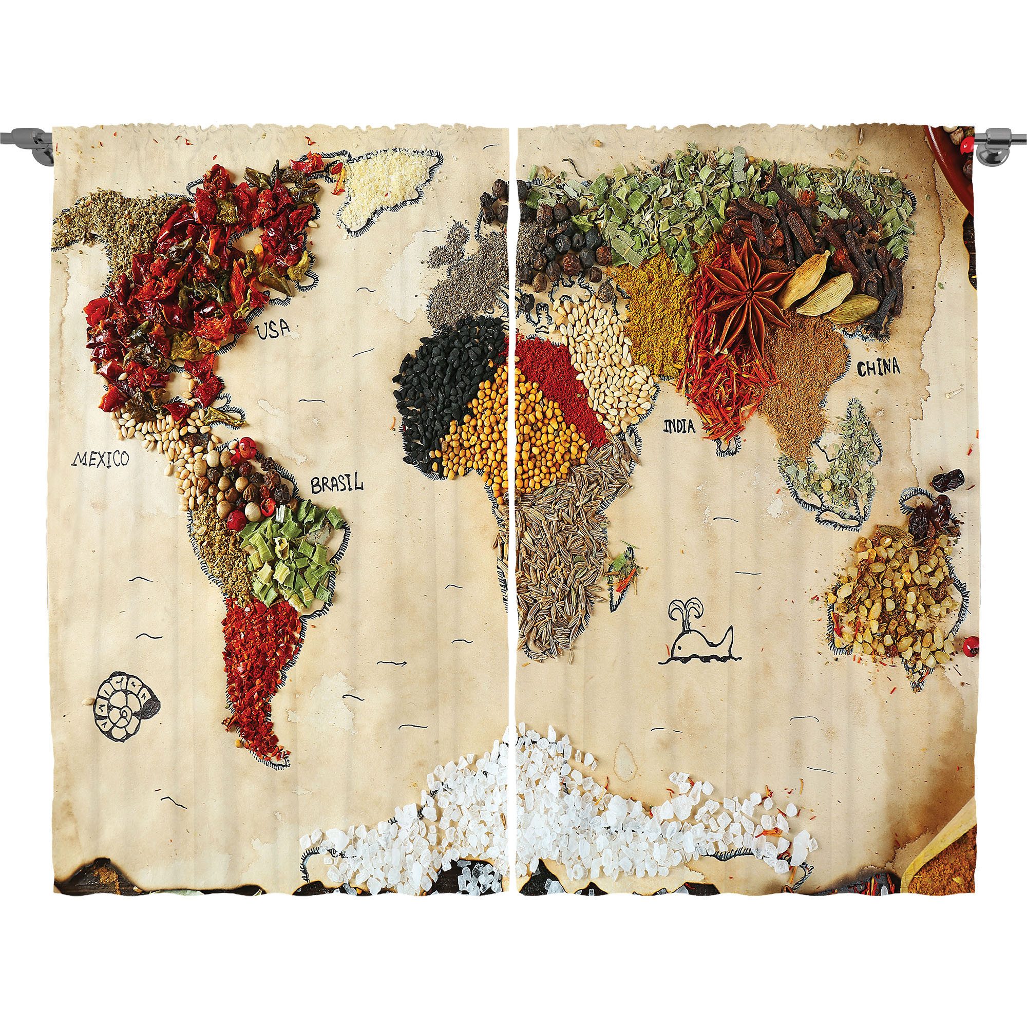 Gardine Schlafzimmer Kräuselband Vorhang mit Schlaufen und Haken