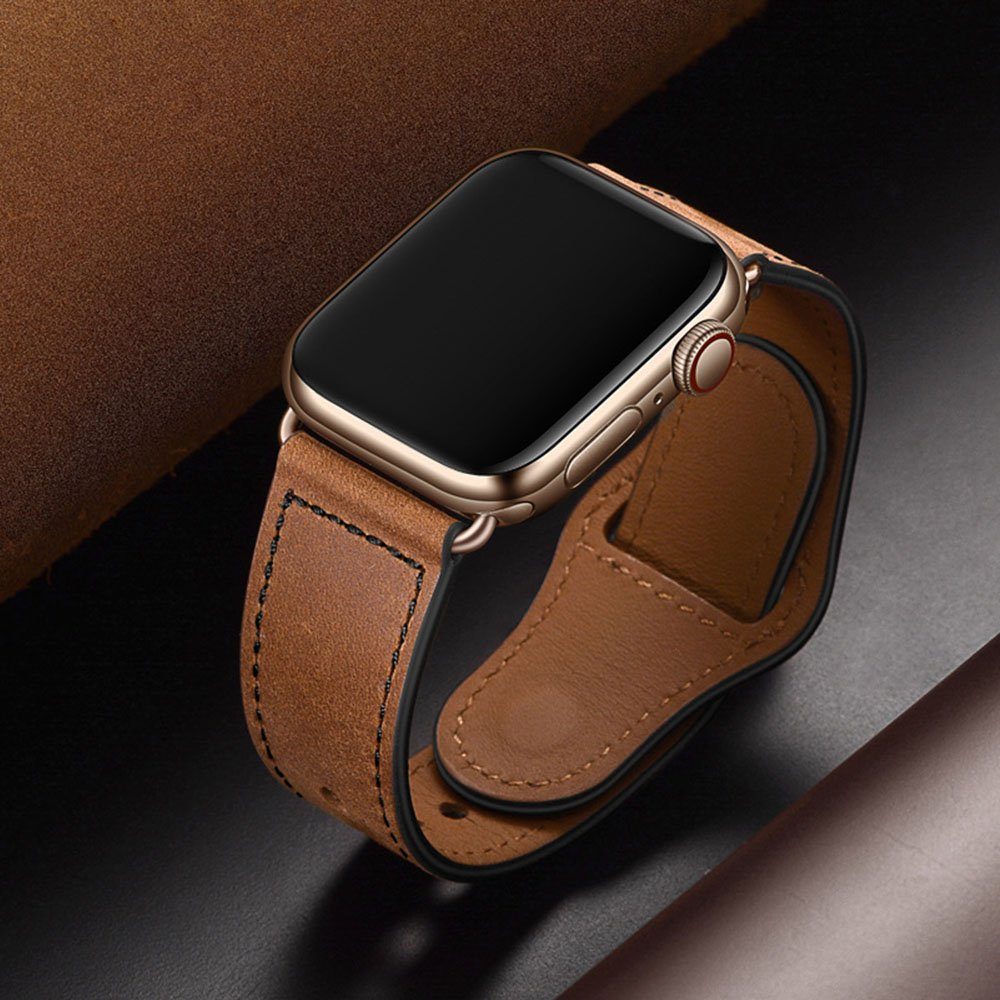 Apple Kompatibel Lederarmband 42/44m Ersatzarmband mit Watch FELIXLEO Uhrenarmband