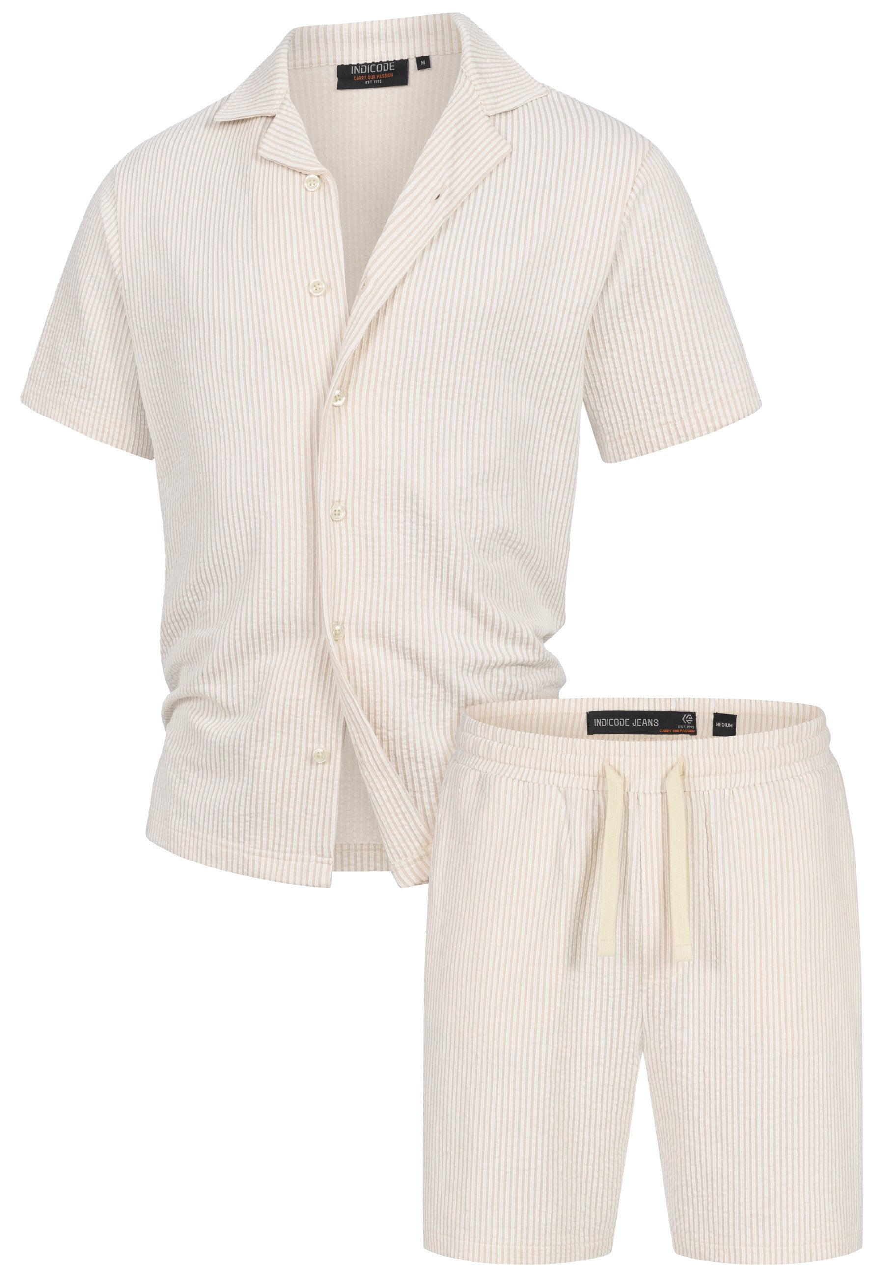 Indicode T-Shirt & Shorts Herren INLino Set Shirt Herrenshorts Set günstig online kaufen