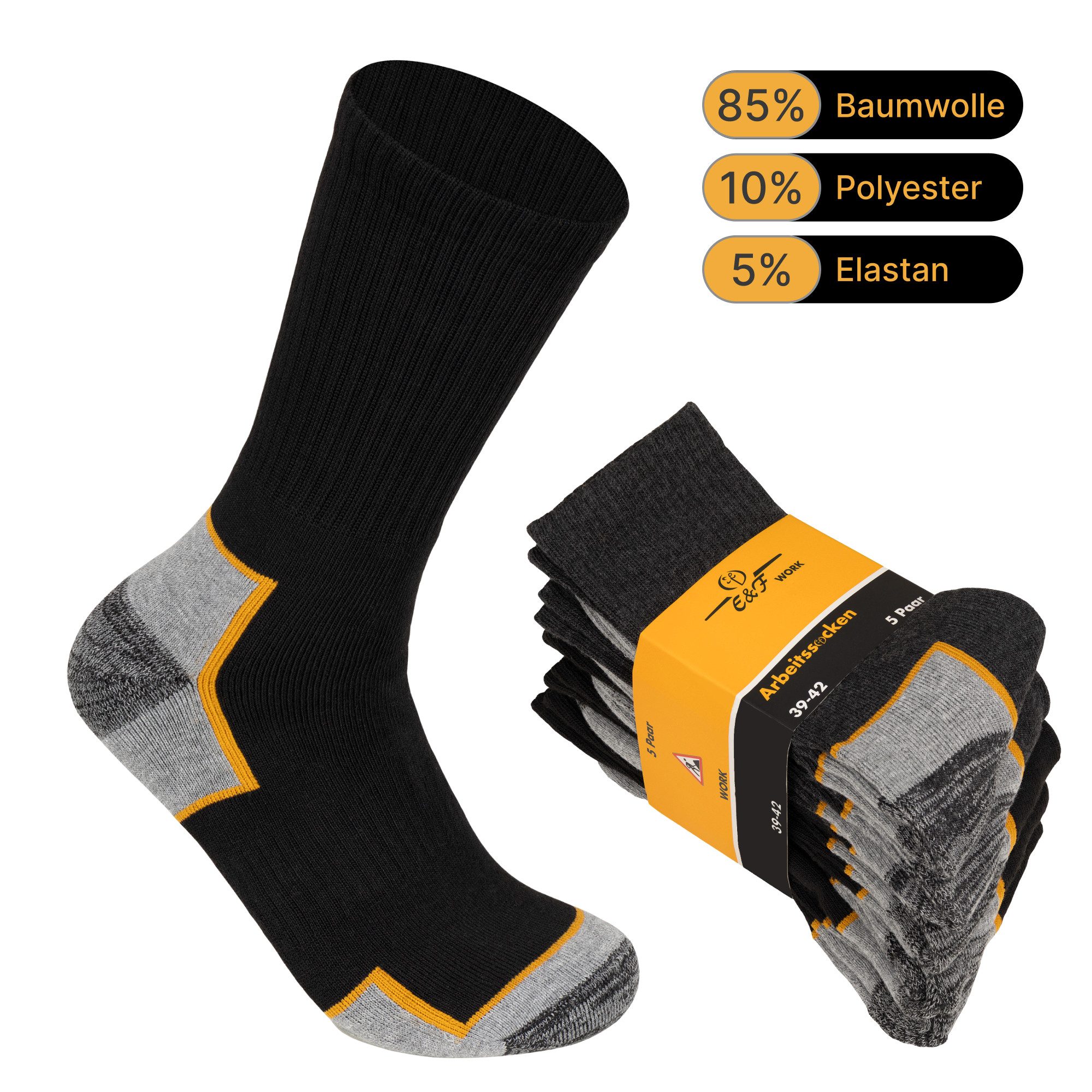 Arbeitssocken Herren Arbeitssocken 5/10/20 Paar – WORK Socken aus 85% Baumwolle