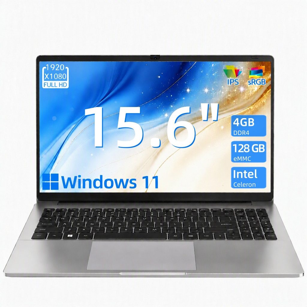 MENGHU Leichtes 15,6-Zoll Laptop - leise, erweiterbar - Ideal für unterwegs Notebook (Intel® Celeron® N4020, Intel® UHD Graphics 600, 4 GB, 128 GB SSD)