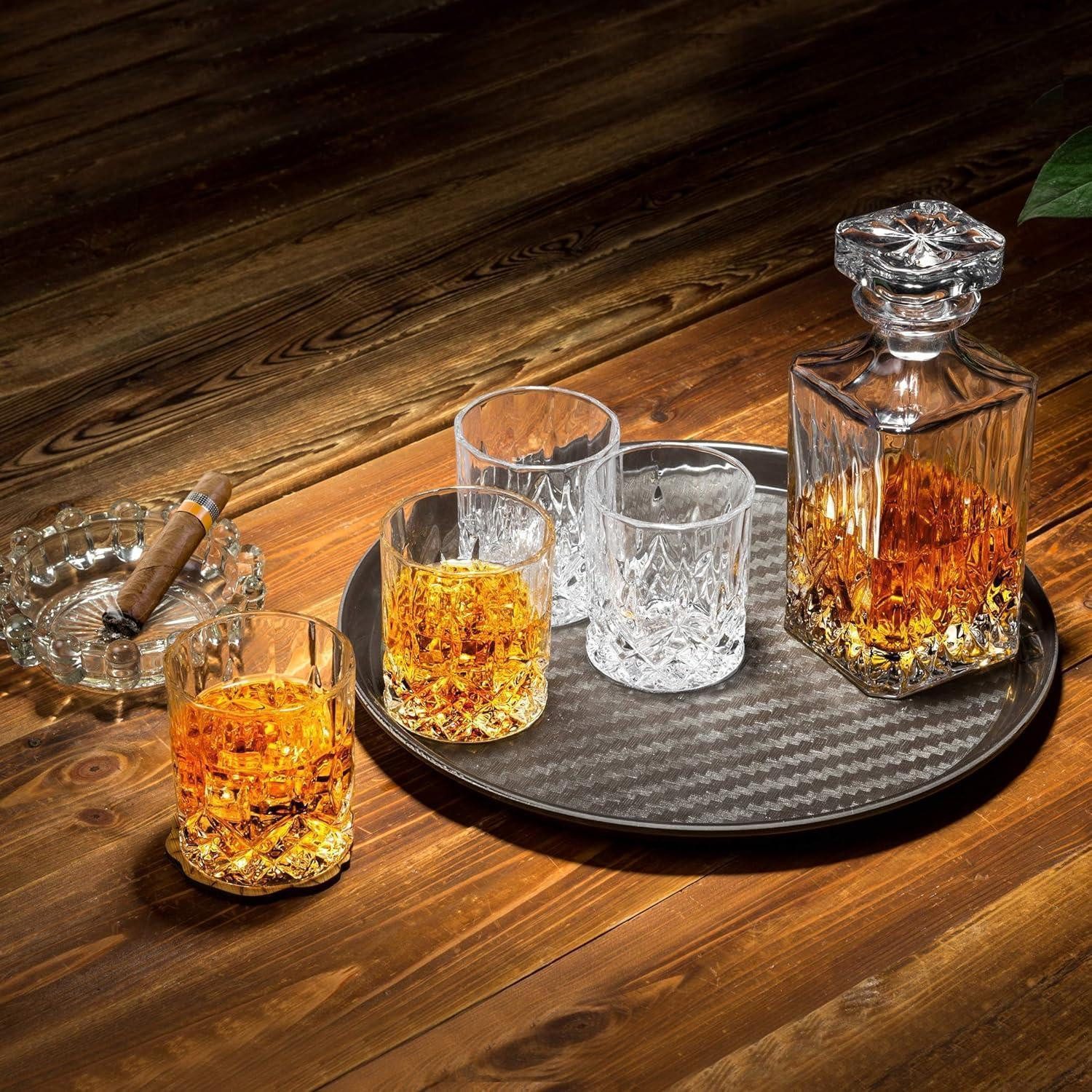 LuxusKollektion Gläser-Set Whiskey Gläser und Karaffe Set Kristall 750ml 5-teilig, Glas – Bild 3 von 5