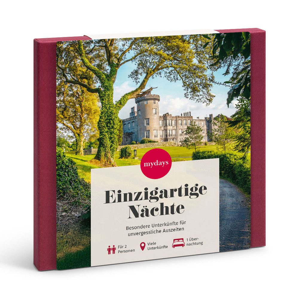 mydays Erlebnisgutschein Geschenkbox Einzigartige Nächte, 1 Uebernachtung tlws. inkl. Fruehstueck - Riesengrosse Auswahl an Unt…