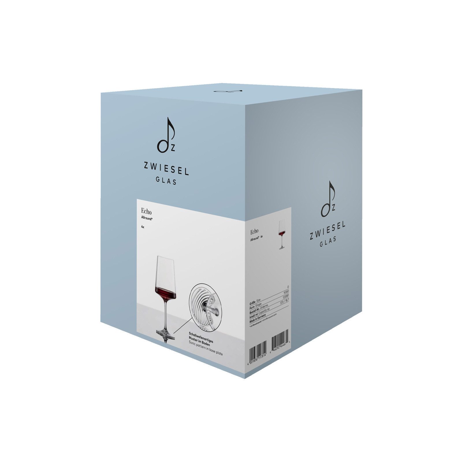 Zwiesel Glas Weinglas ECHO Allround Weingläser 572 ml 4er Set, 4-tlg., Glas