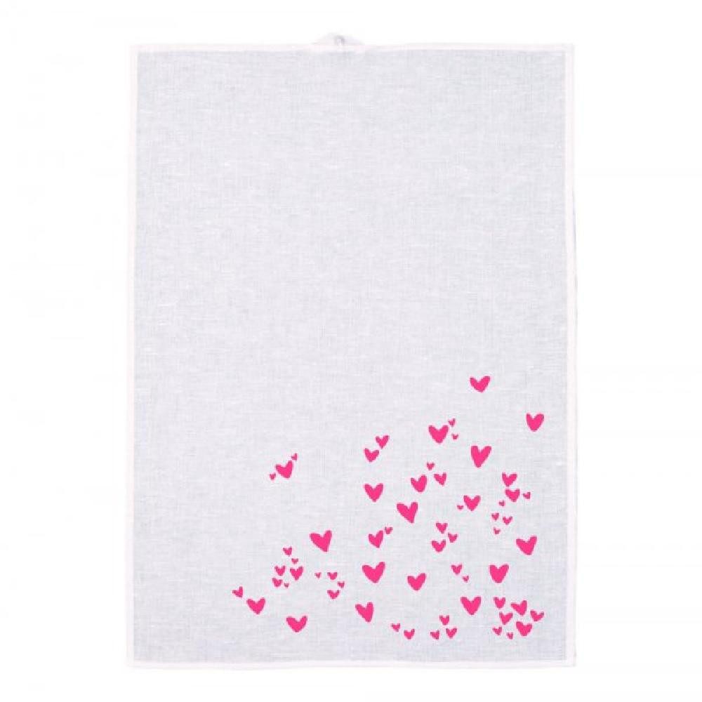 Frohstoff Geschirrtuch Geschirrtuch Herzen Neonpink