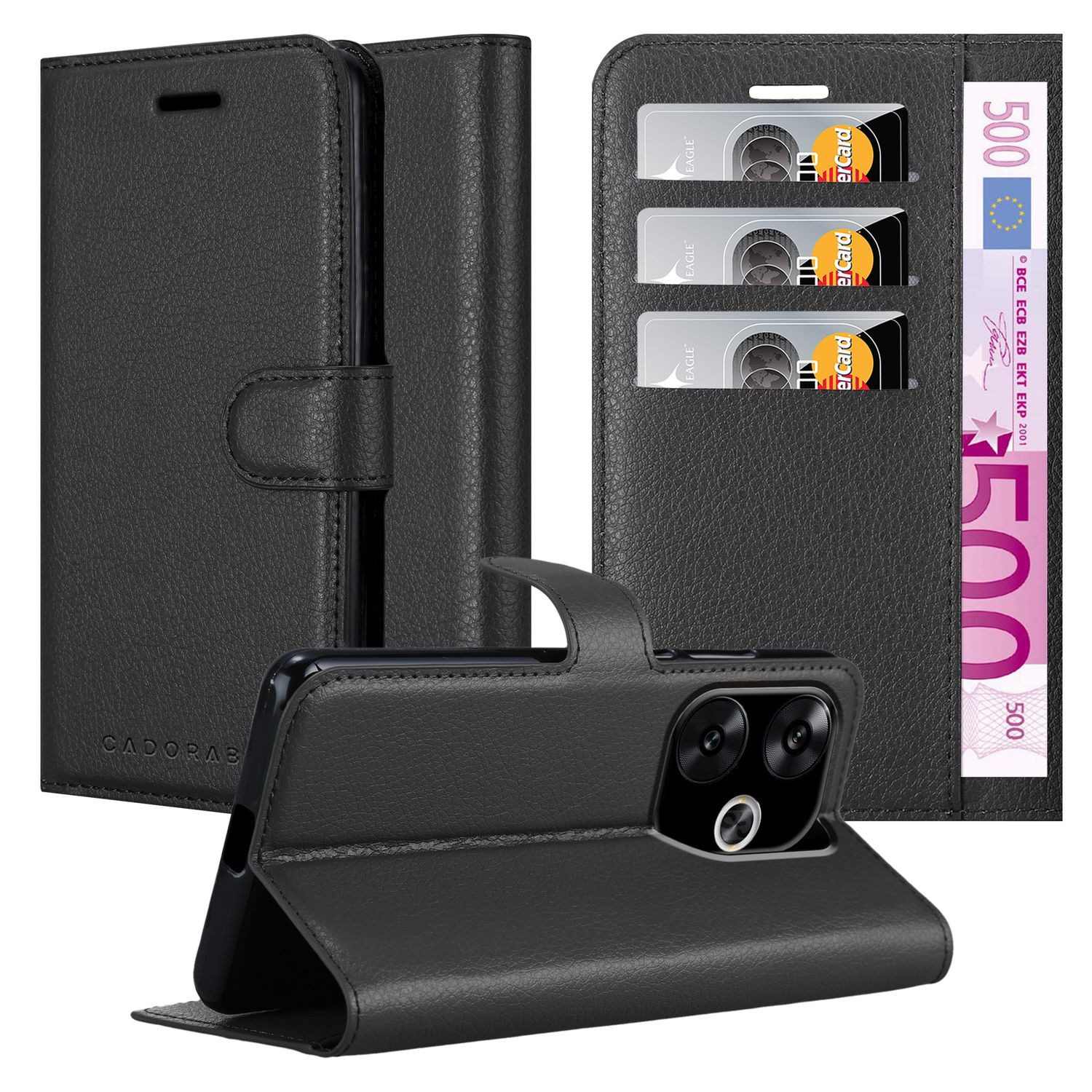 Cadorabo Handyhülle für Xiaomi Poco F6 Hülle Xiaomi Poco F6, Hülle Schutzhülle mit Standfunktion, Kartenfach und Magnetverschluss