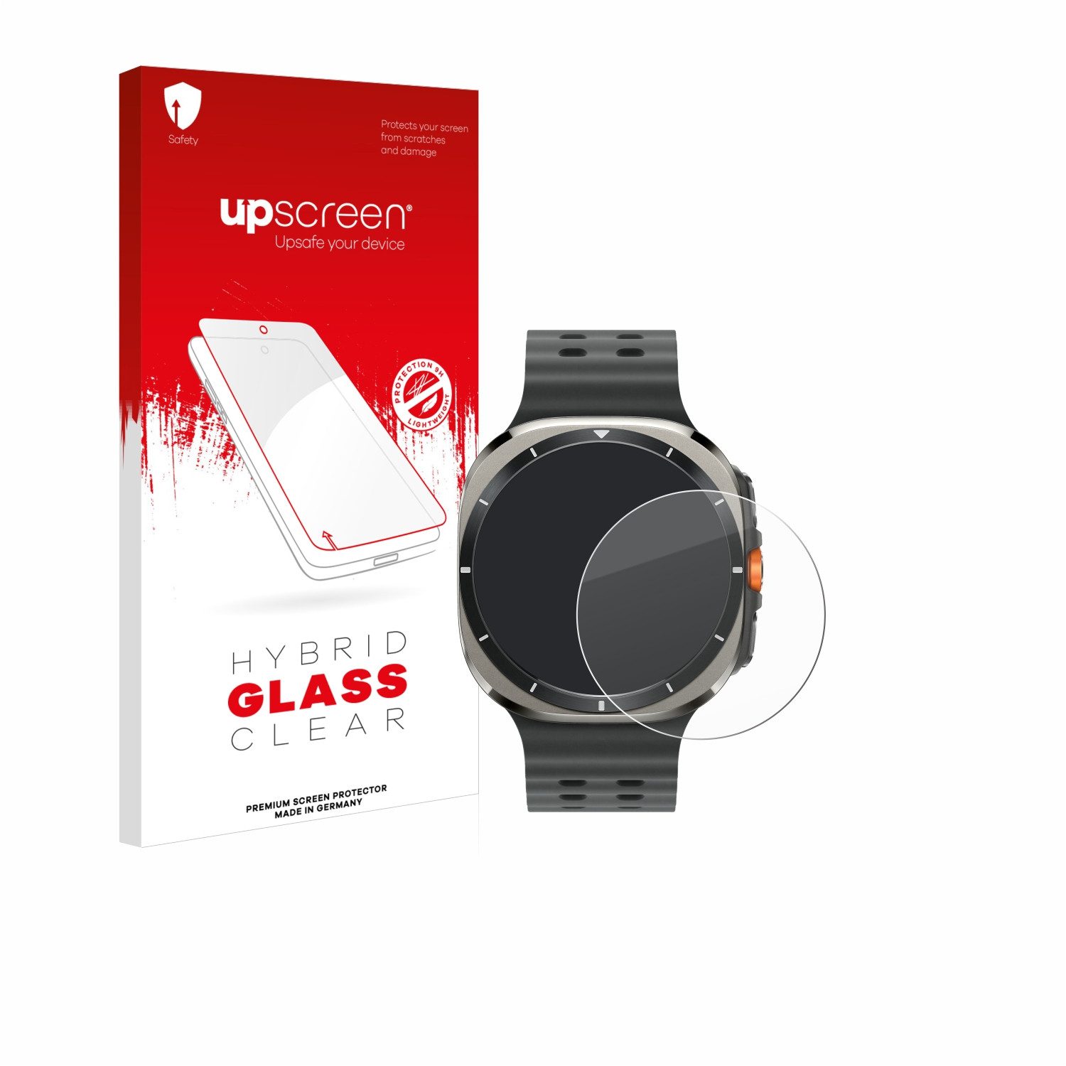 upscreen Displayschutzglas Folie für Samsung Galaxy Watch Ultra (47 mm), Schutzfolie Glas Panzer Display Schutz klar