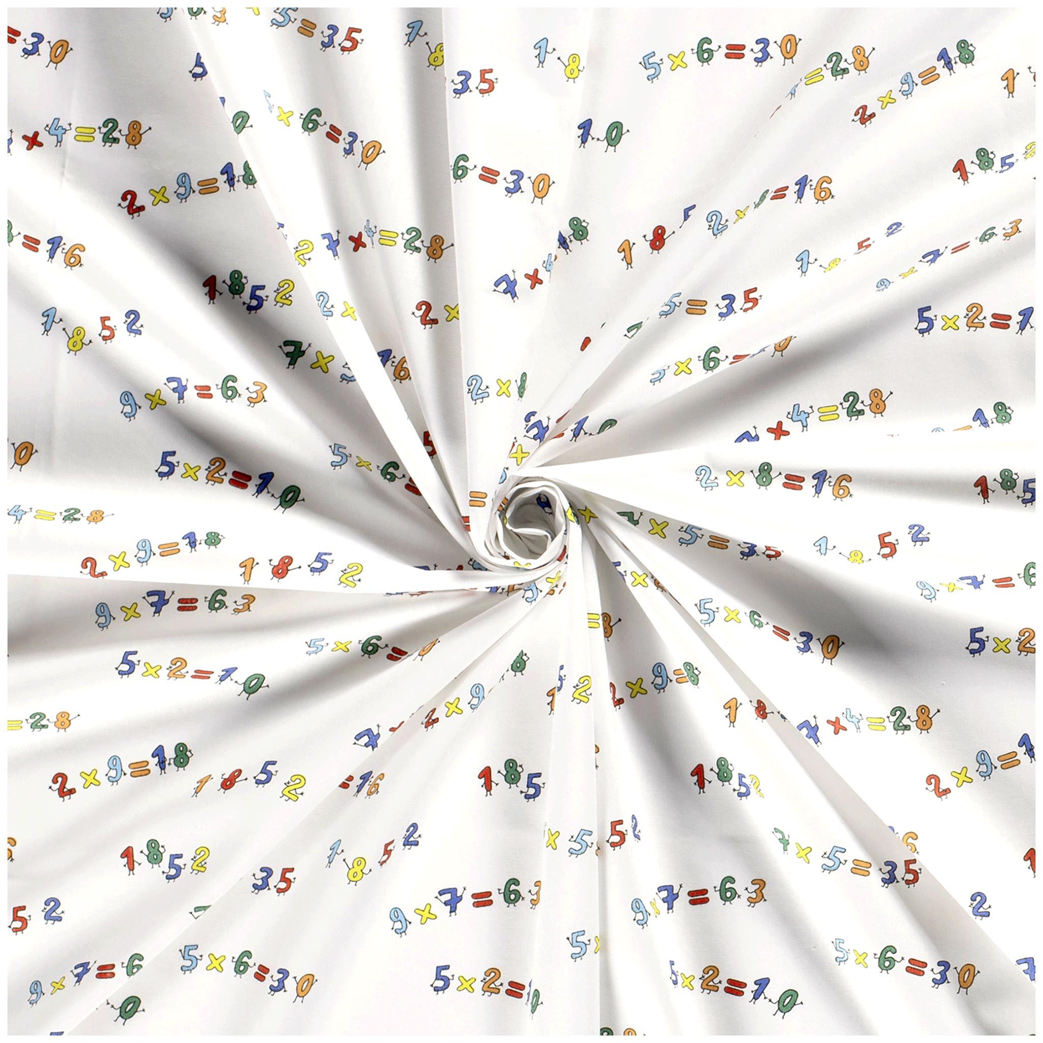 maDDma Stoff Bauwoll-Stoff Schultüte ABC-Schütze Meterware 1 x 1,45m Kinderstoff, Zahlen