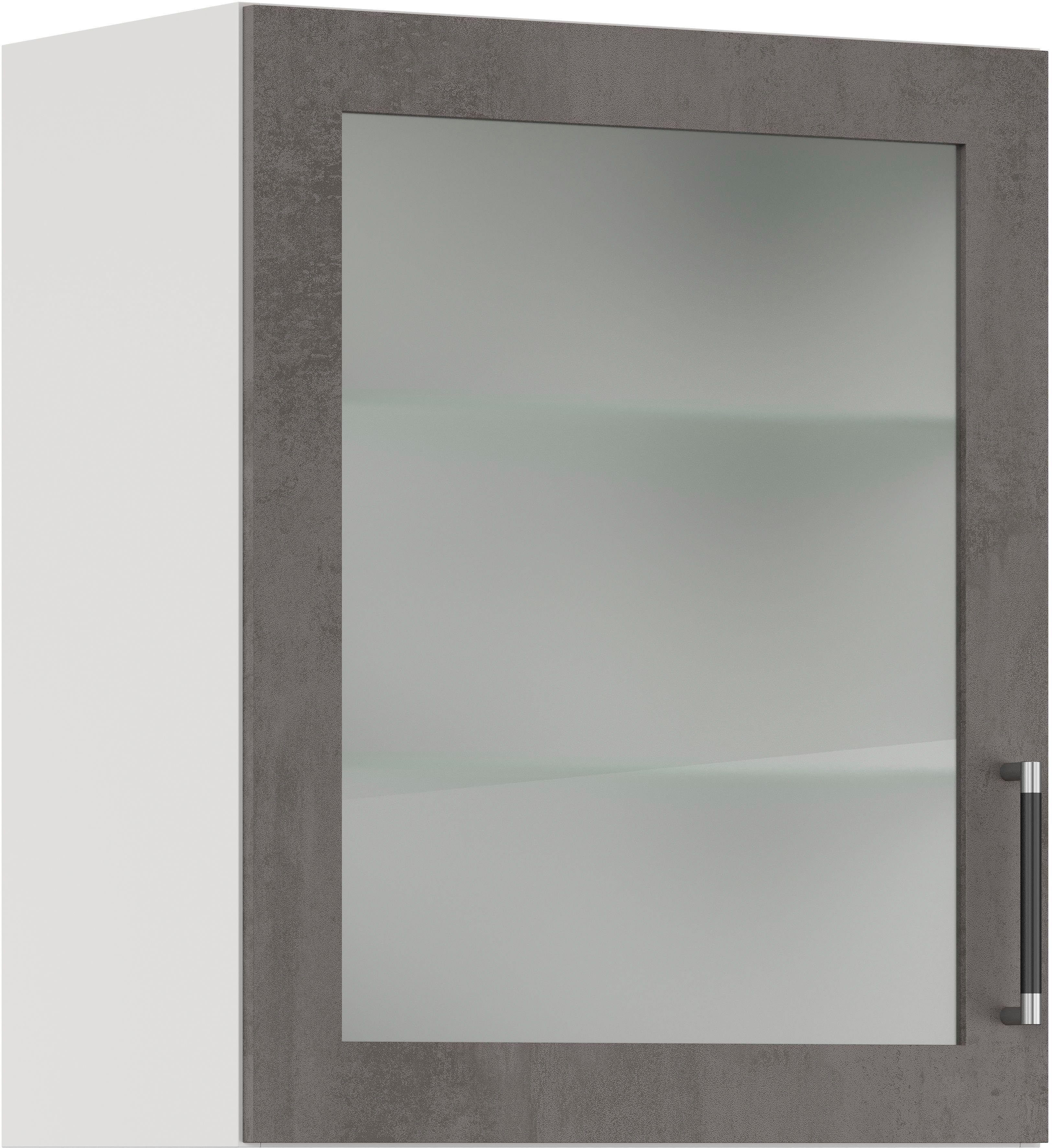 IMPULS KÜCHEN Glashängeschrank "Prag", Breite/Höhe: 50 oder 60/72,3 cm vormontiert, mit Glasdrehtür, mit verstellbarem Glasfachboden