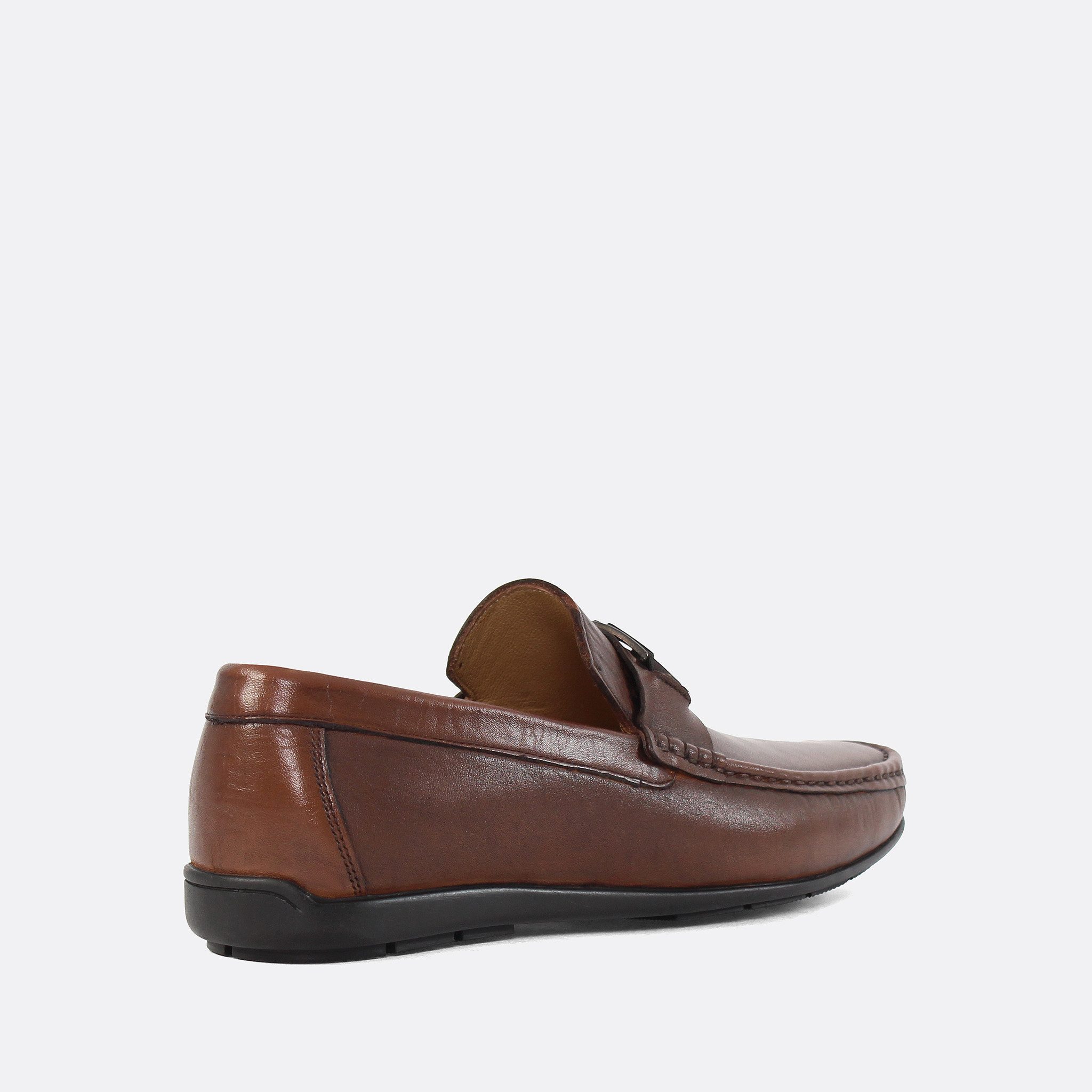 Celal Gültekin 639-258 Loafer Cognac, Zierschnalle, glattes Leder, klassische Mokassinform