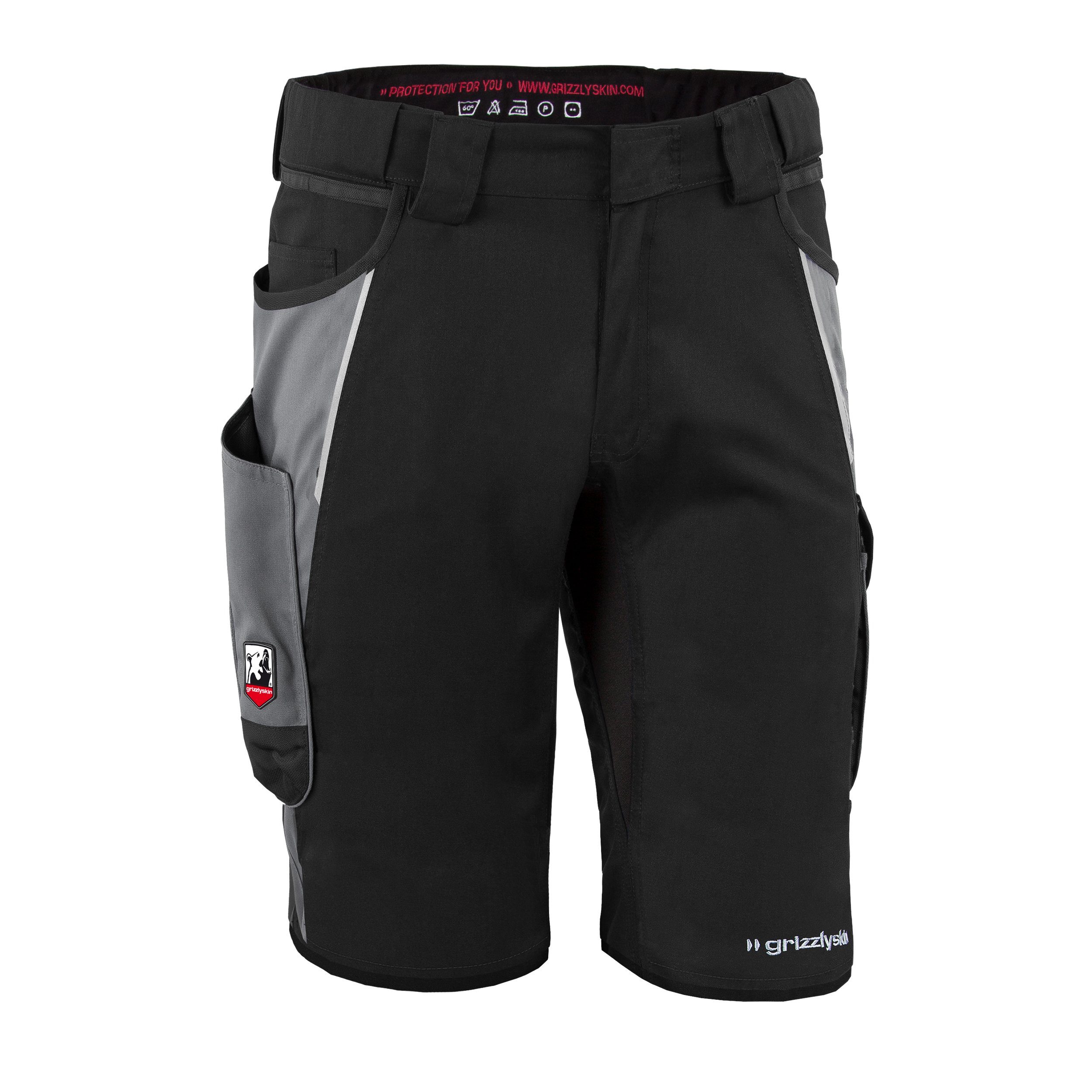 QUALITEX HIGH QUALITY WORKWEAR Arbeitsshorts kurze - schwarz/grau modern Arbeitshose IRON funktional-erweiterbar