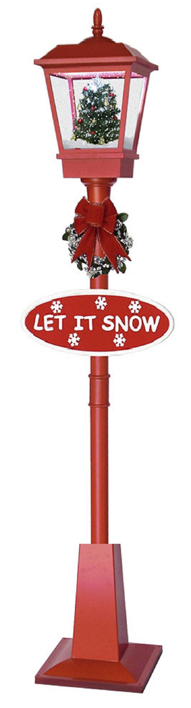 foolonli LED Laterne Schneiende Stand LED Laterne 180cm Rot Weihnachtsbaum Tanne geschmückt