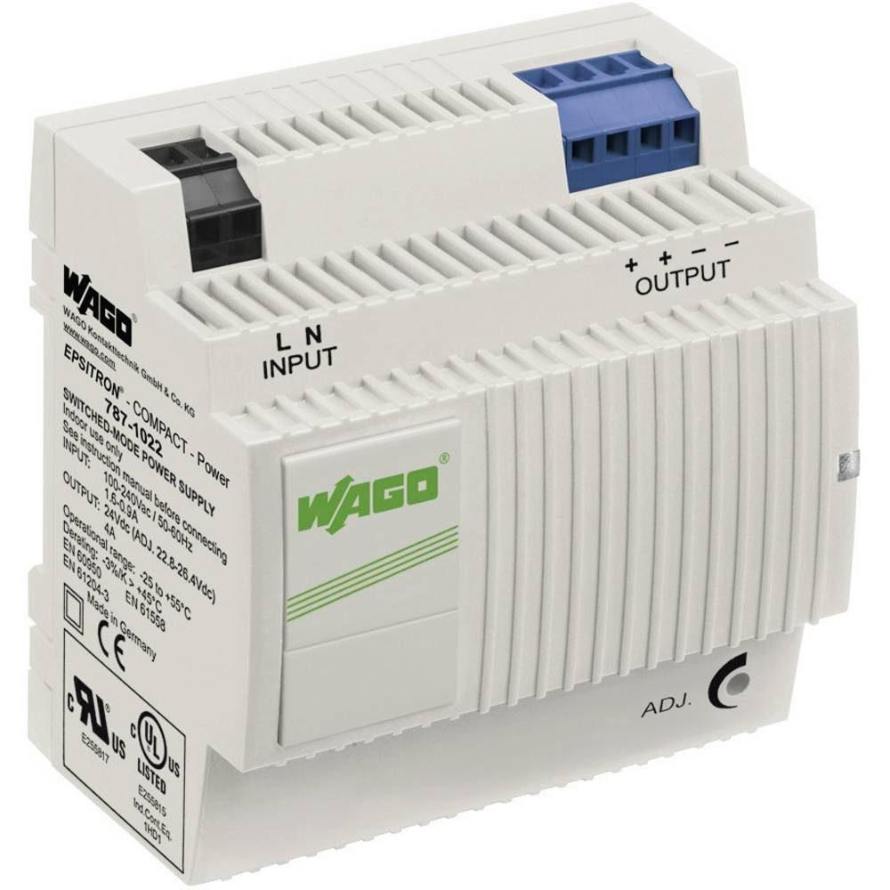WAGO EPSITRON® COMPACT Power DC 24 V / 4 A Hutschienen-Netzteil | Stromversorgungskabel