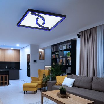 etc-shop LED Deckenleuchte, Leuchtmittel inklusive, Kaltweiß, Warmweiß, Neutralweiß, Tageslichtweiß, Deckenleuchte Wohnzimmerlampe Schlafzimmerleuchte Regenbogen LED RGB