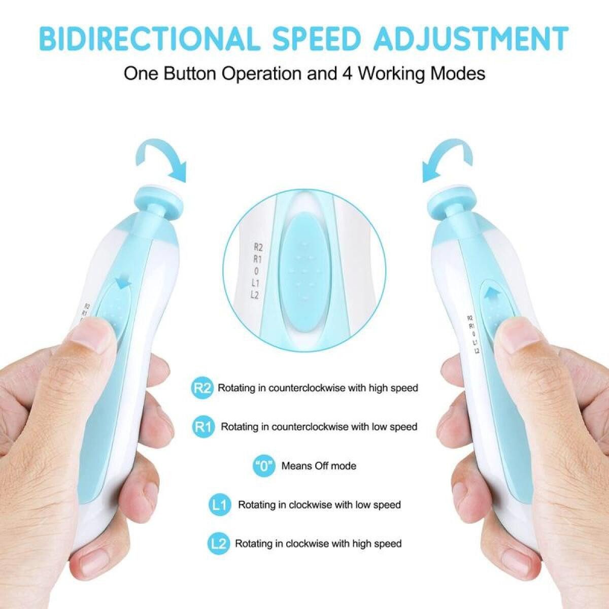 FELIXLEO Nagelknipser Elektrischer Babynageltrimmer Set 6 in 1 für Kinder Erwachsene, 1-tlg.