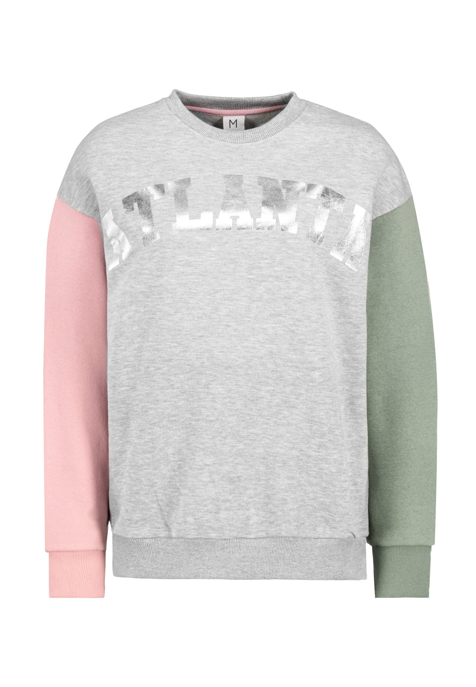 SUBLEVEL Sweatshirt Damen Pullover langarm mit Glanzprint Sweater, Sweatpullover