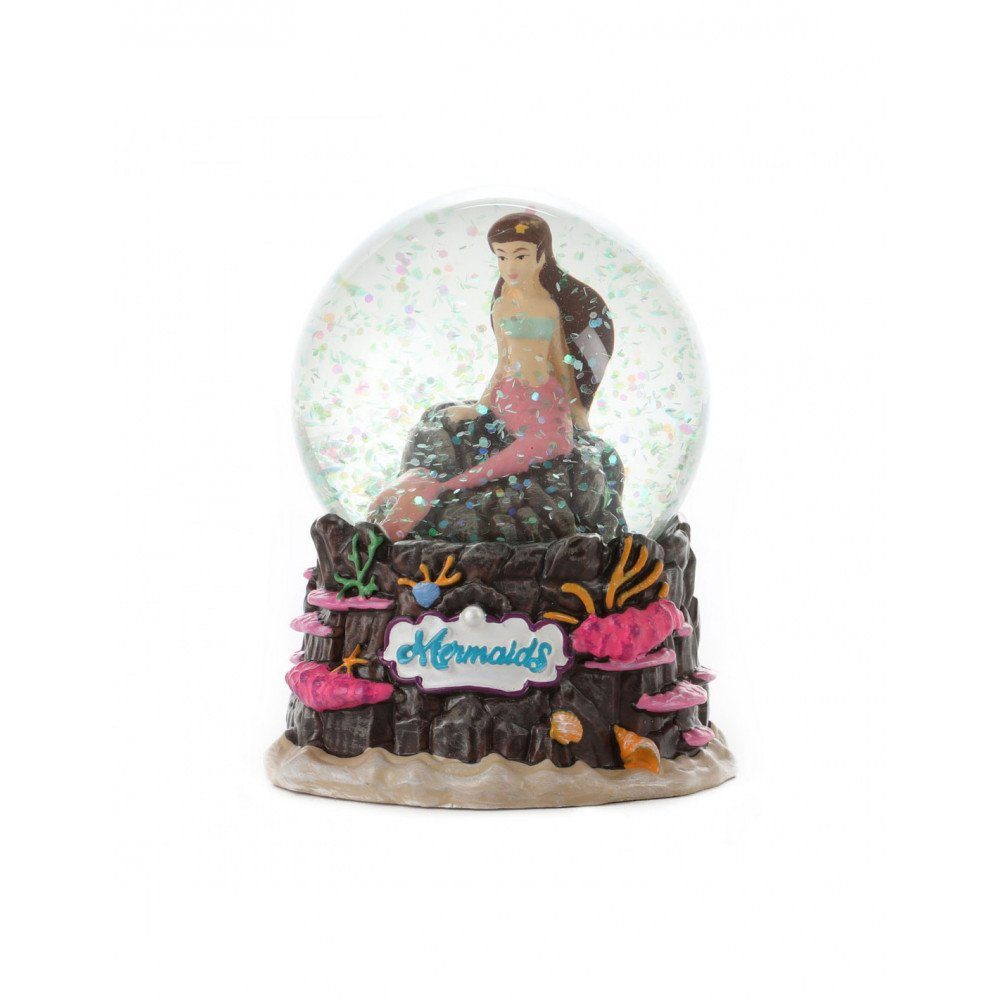Toi-Toys Dekofigur Schneekugel - Meerjungfrau (pinke Flosse)
