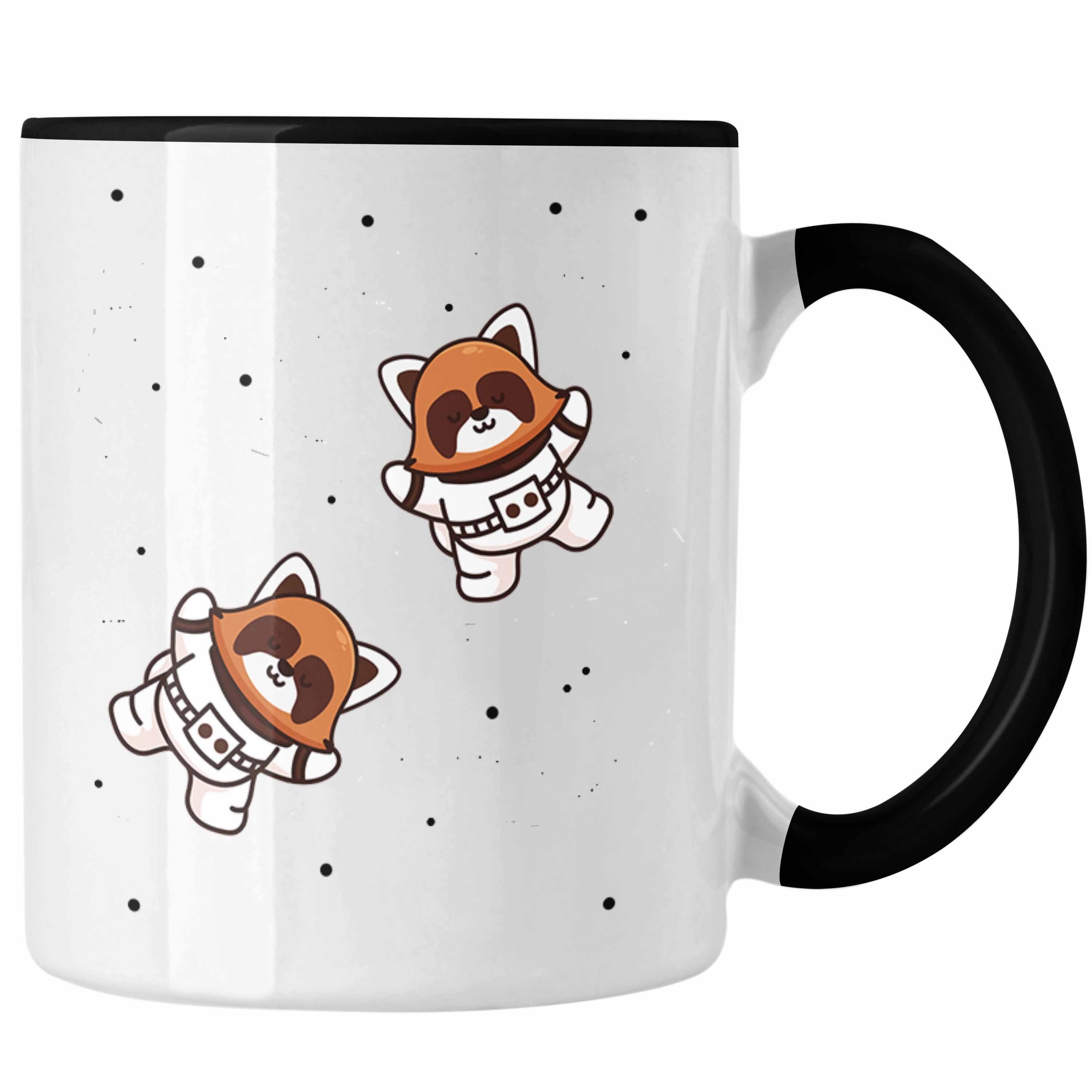 für Lustige Kinder Trendation Grafik Geschenkidee Tasse Trendation - Galaxie Jungs Panda Tasse Schwarz Roter Mädchen