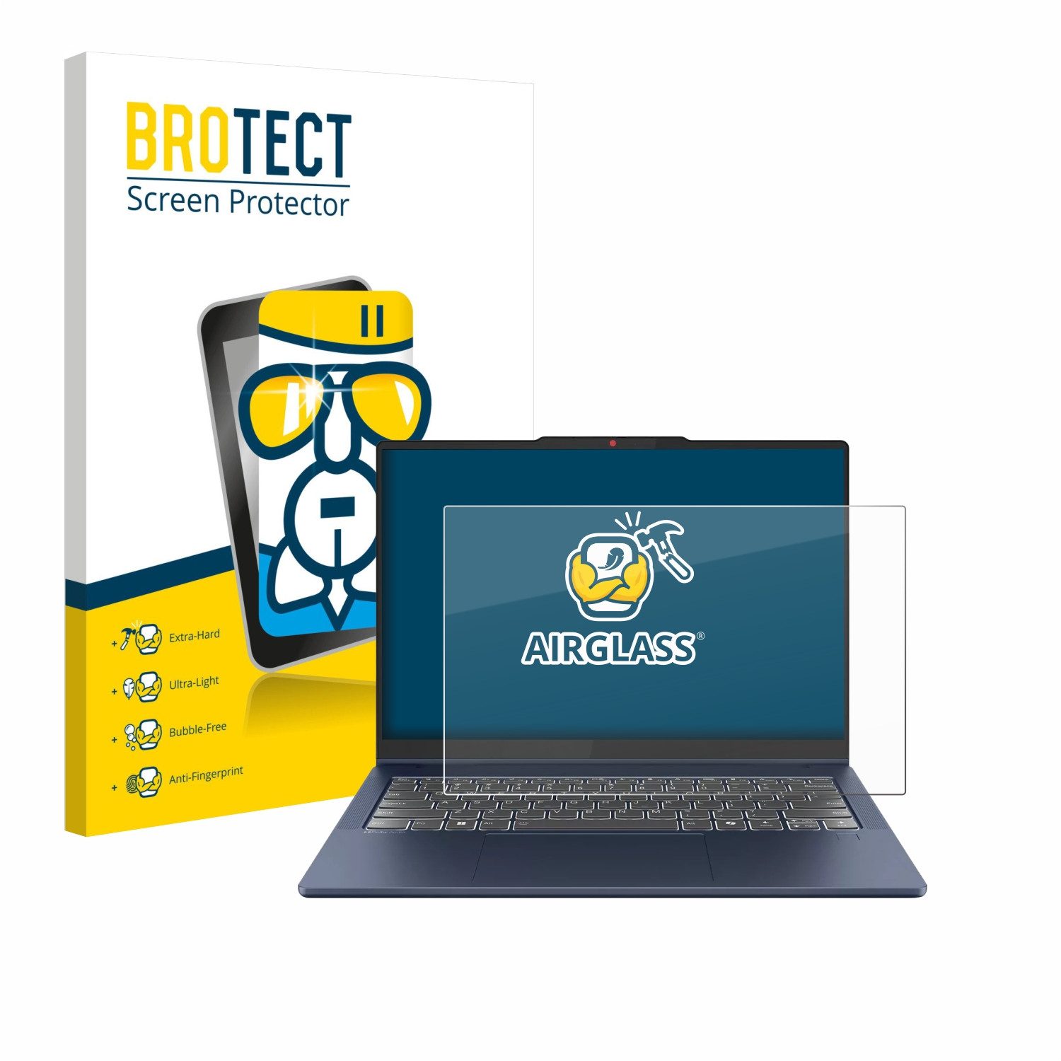 BROTECT Displayschutzglas Folie für Lenovo IdeaPad 5 2-in-1 Gen 10 14", Schutzfolie Glas Panzer Display Schutz klar