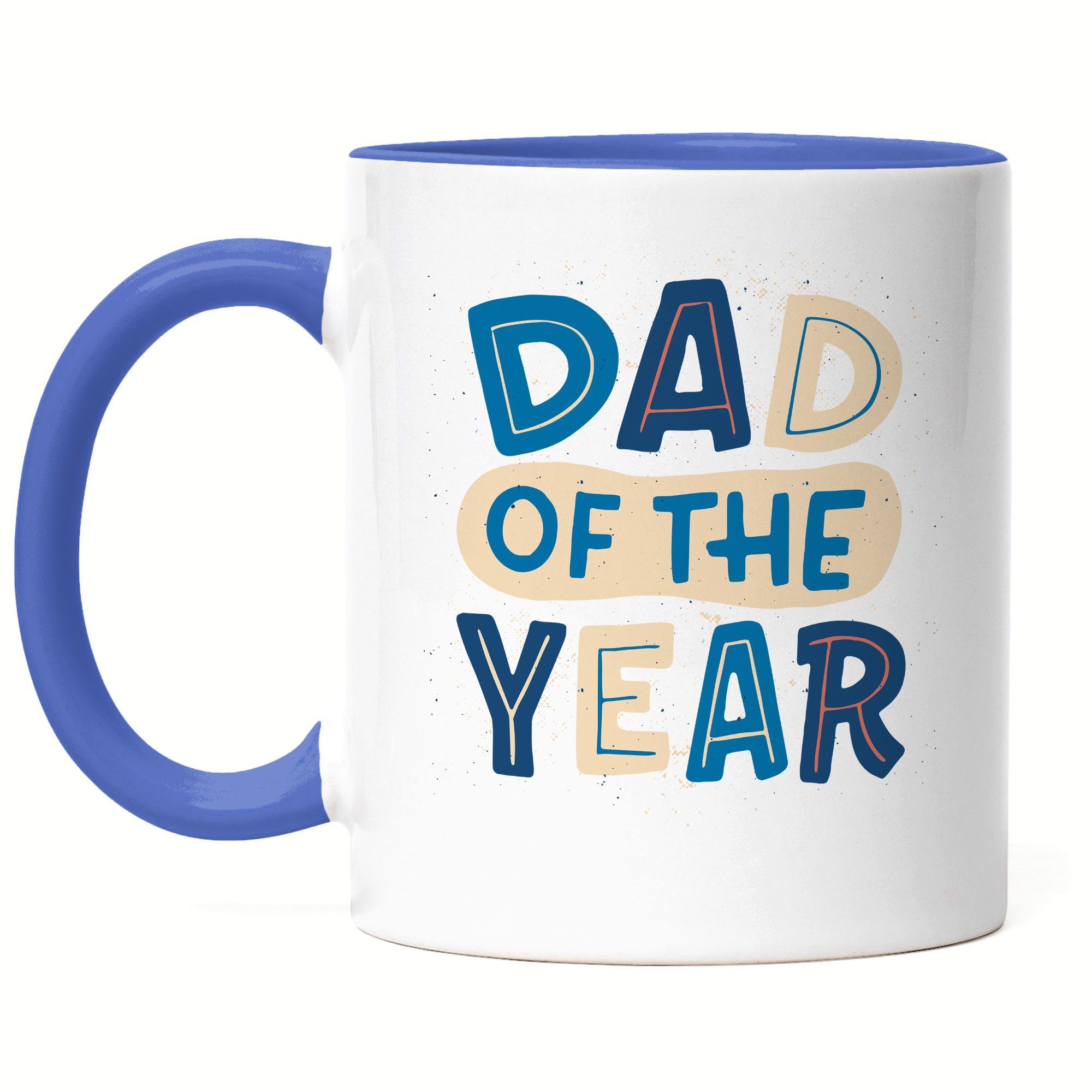 Hey!Print Tasse Dad Of The Year Tasse Bester Papa Vatertag Geschenkidee Weltbester Dad Blau