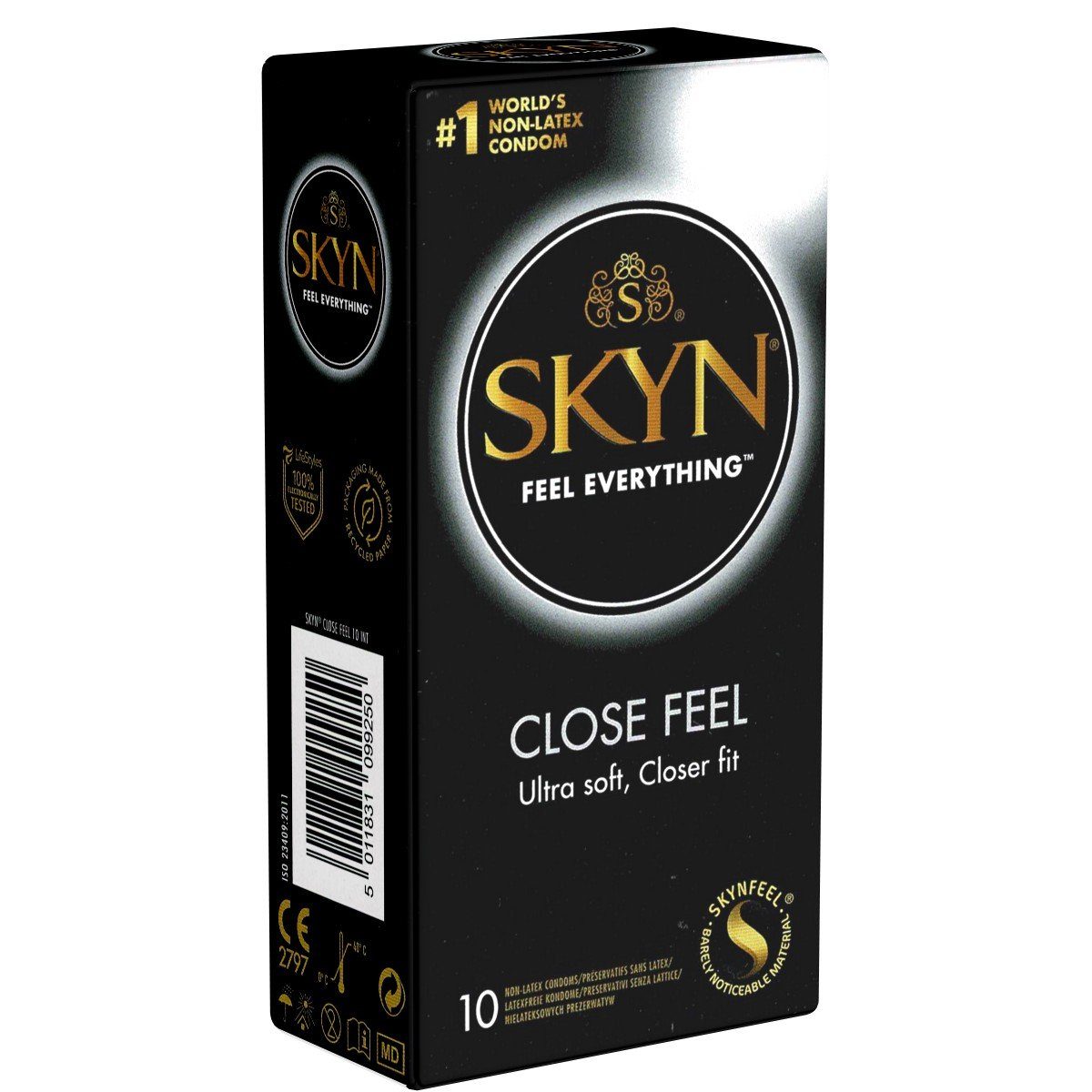 SKYN Kondome Close Feel (Ultra Soft, Closer Fit) Größe XS (schön eng), Packung mit, 10 St., hypoallergene Kondome, ideal für Latexallergiker, enge latexfreie Kondome aus Sensoprène™