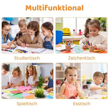 Bamny Kindersitzgruppe, Sitzgruppe aus Tisch und 4 Stühlen Höhenverstellbar