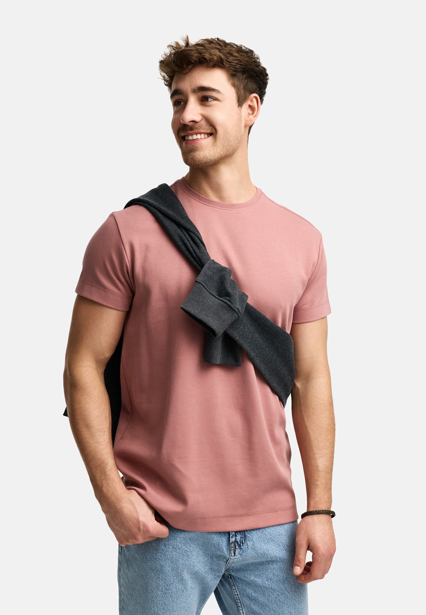 Indicode T-Shirt INSander mit dezentem Label-Detail günstig online kaufen