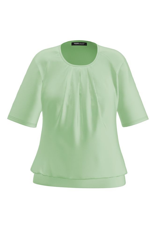Kurzarmbluse - Bluse - Blusenshirt mit modischer Faltenpartie vorne
