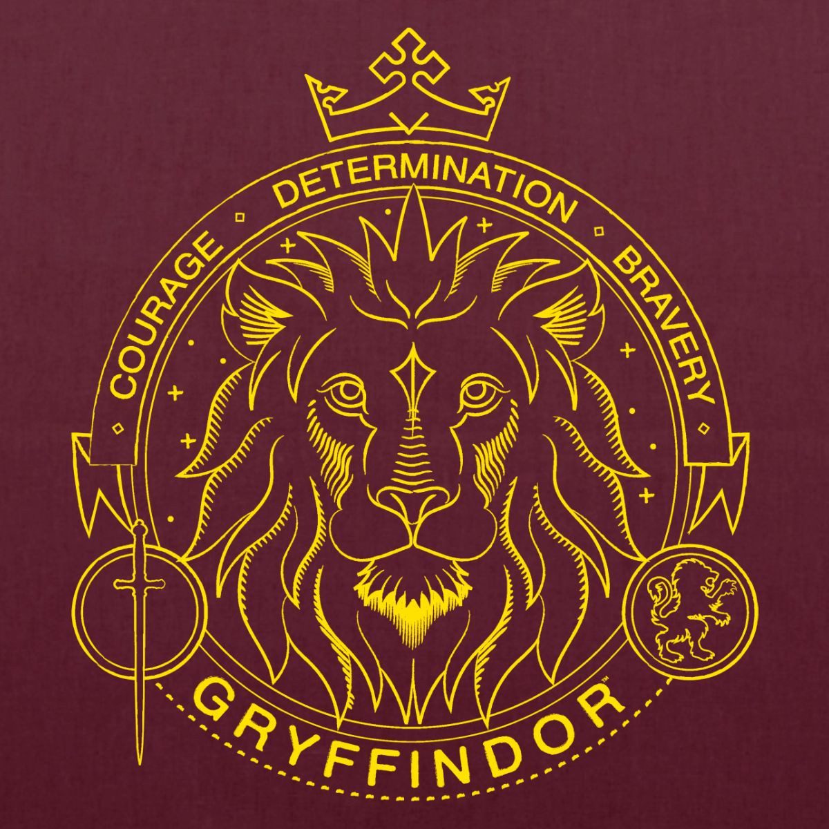 Spreadshirt Henkeltasche Harry Potter Gryffindor Wappen Löwe Stoffbeutel (1-tlg)