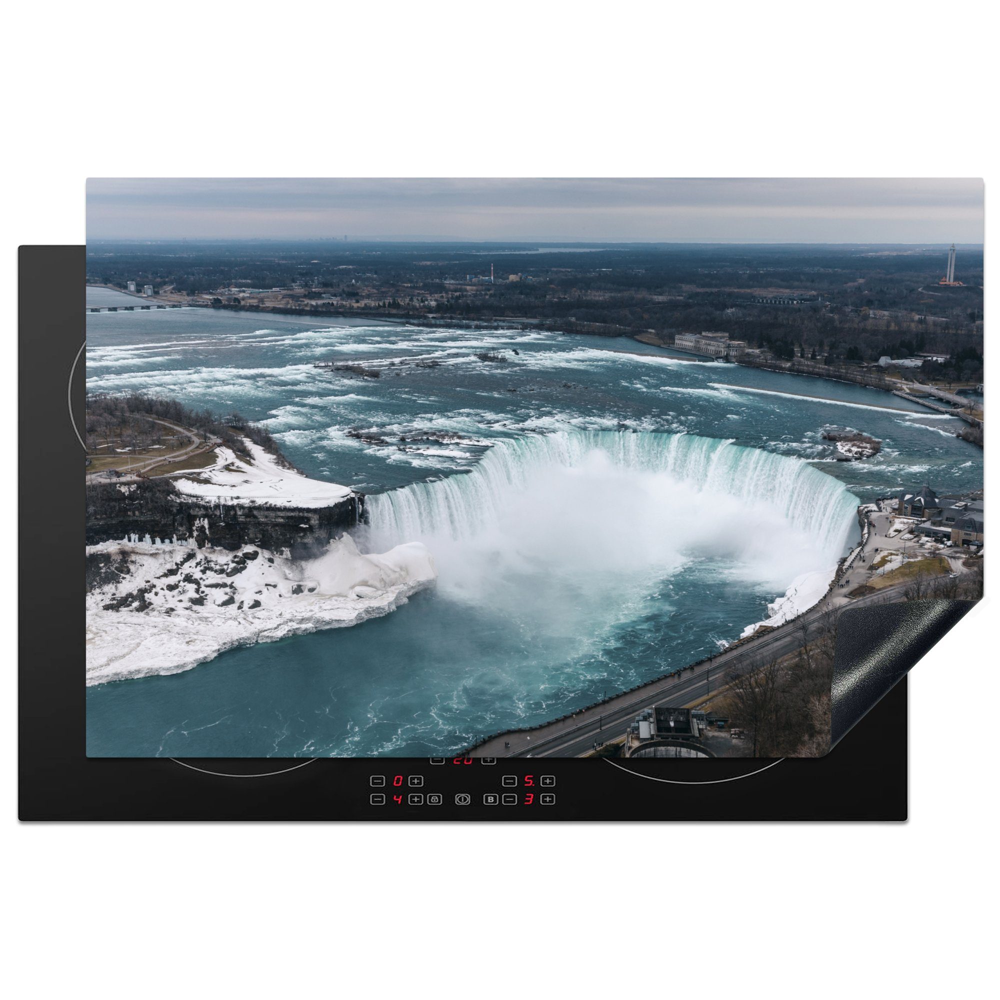 MuchoWow Herdblende-/Abdeckplatte Kanadas Niagarafälle aus der Vogelperspektive, Vinyl, (1 tlg), 81x52 cm, Induktionskochfeld Schutz für die küche, Ceranfeldabdeckung