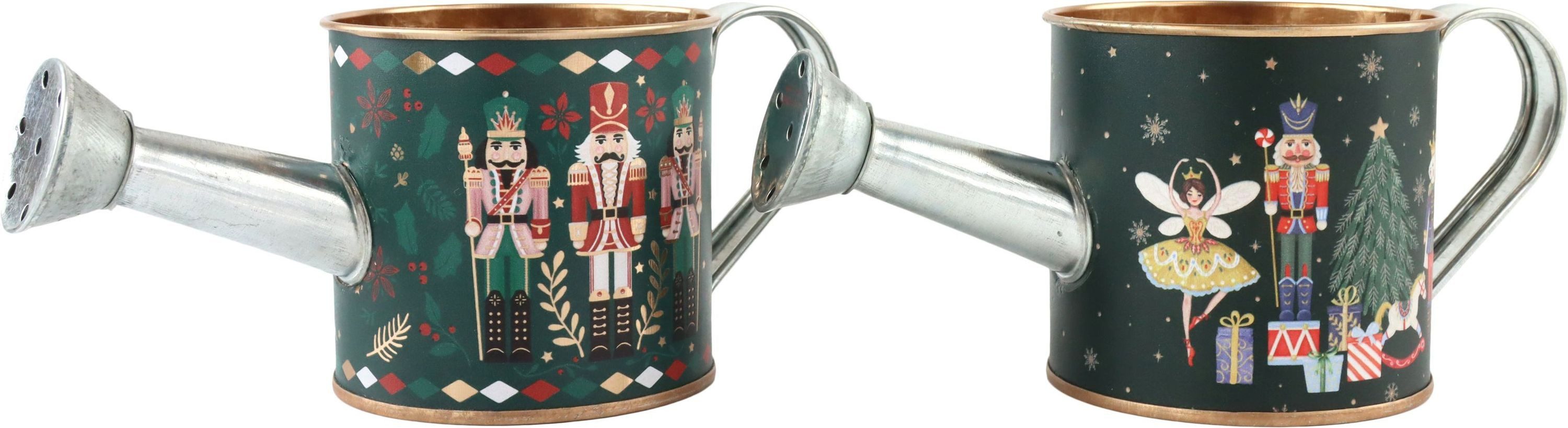 FURNARO Kanne Christmas Heritage, (2-St., Set), 2-teilig, bunt, Zink, 16,5 x 7,5 x 7 cm