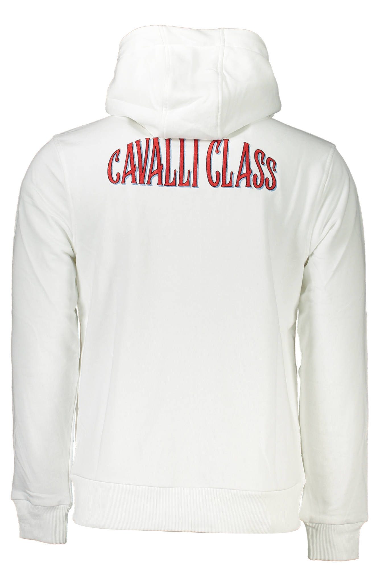 Cavalli Class Sweatshirt Herren Weißer Zip-Sweater mit Kapuze – Regular