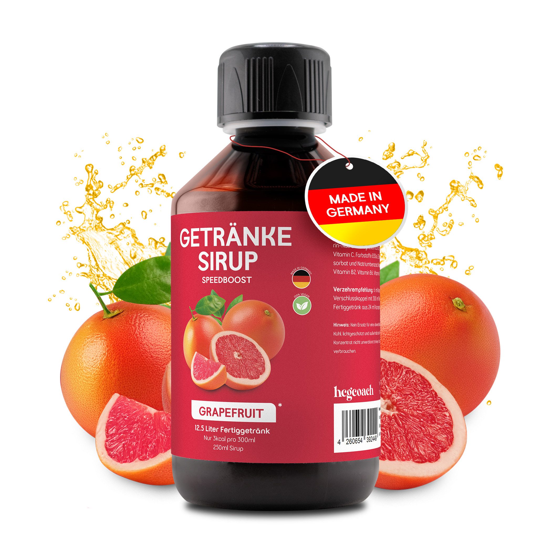 hCGC SpeedBoost - Zuckerfreies Getränkekonzentrat mit 10 Vitaminen Sirup, 1 er 1 St., 250 ml, Mit natürlichen Farb- und Aromastoffen