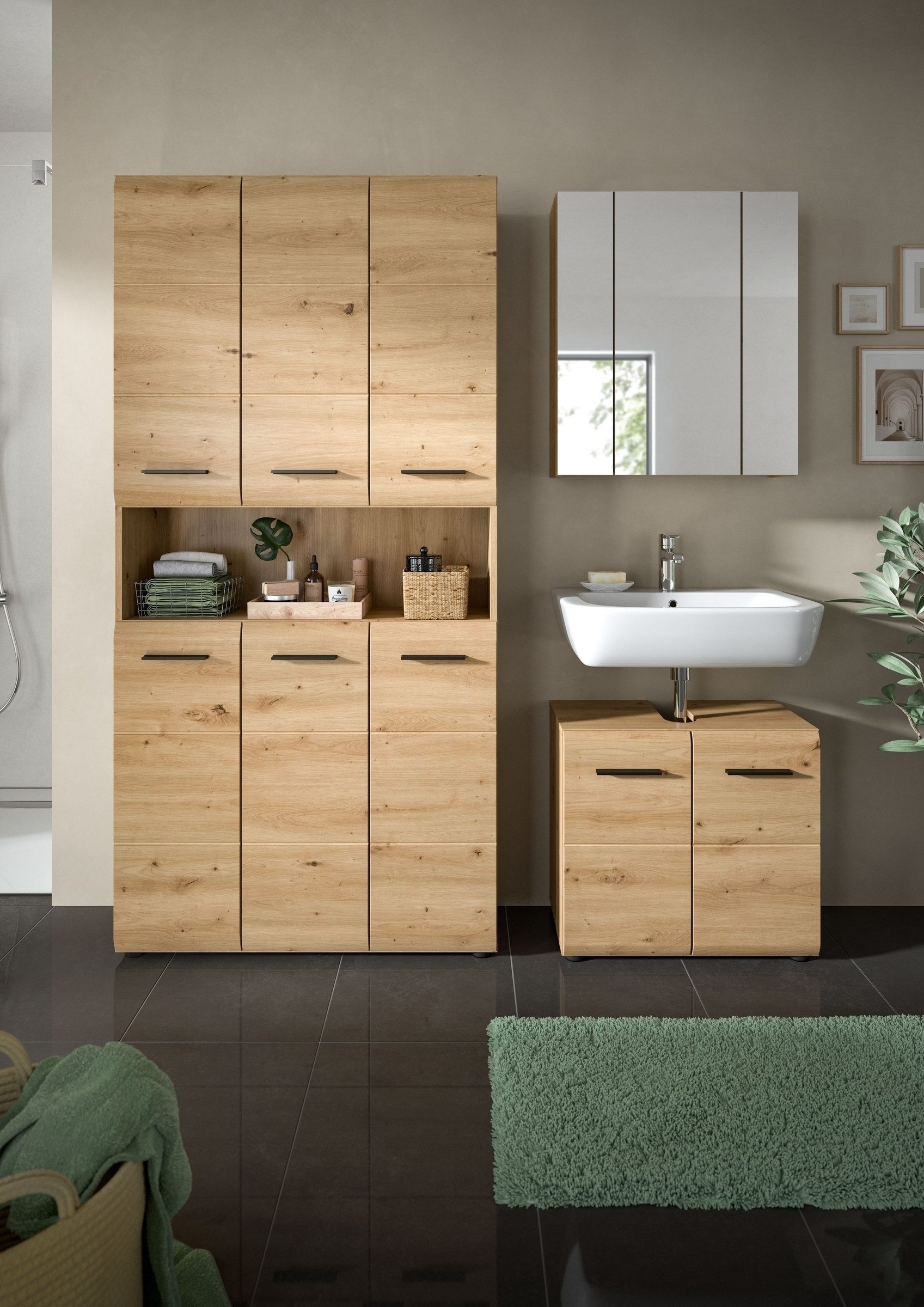 freiraum Badezimmer-Set Ice, in artisan oak - 165x185x46cm (BxHxT)