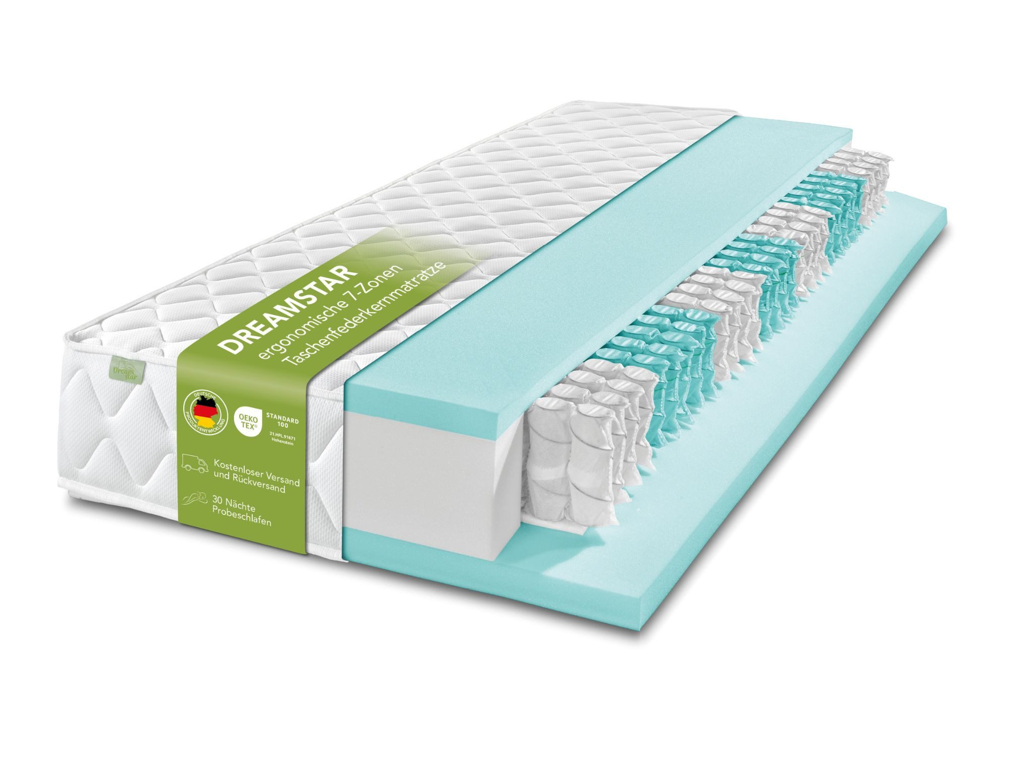 Taschenfederkernmatratze Ergo Flex, 7-Zonen Federkernmatratze, ergonomische günstig online kaufen