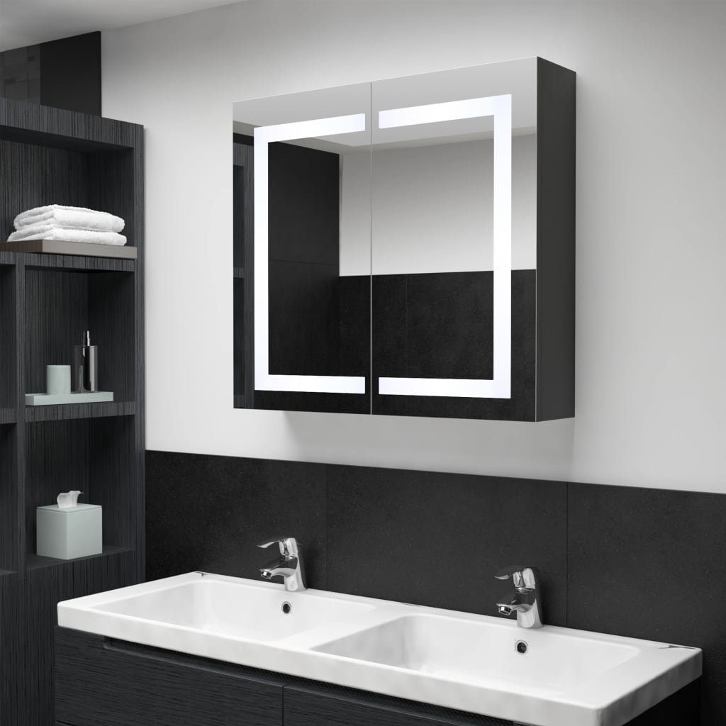 vidaXL Badezimmerspiegelschrank LED-Spiegelschrank fürs Bad 80x12,2x68 cm | Spiegelschränke