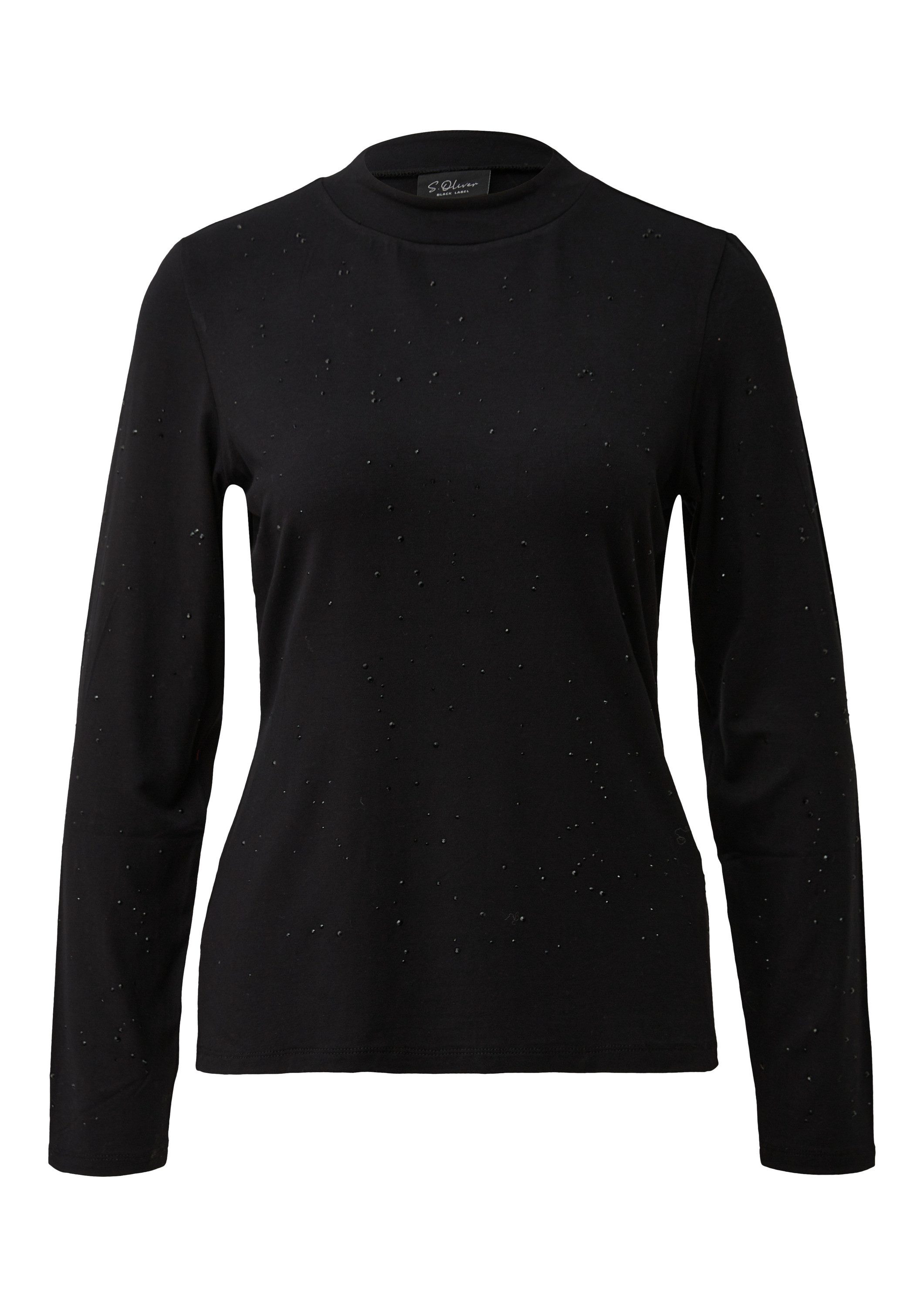 s.Oliver Langarmshirt T-Shirt Langarm-Shirt aus Viskose-Jersey mit Schmucks günstig online kaufen