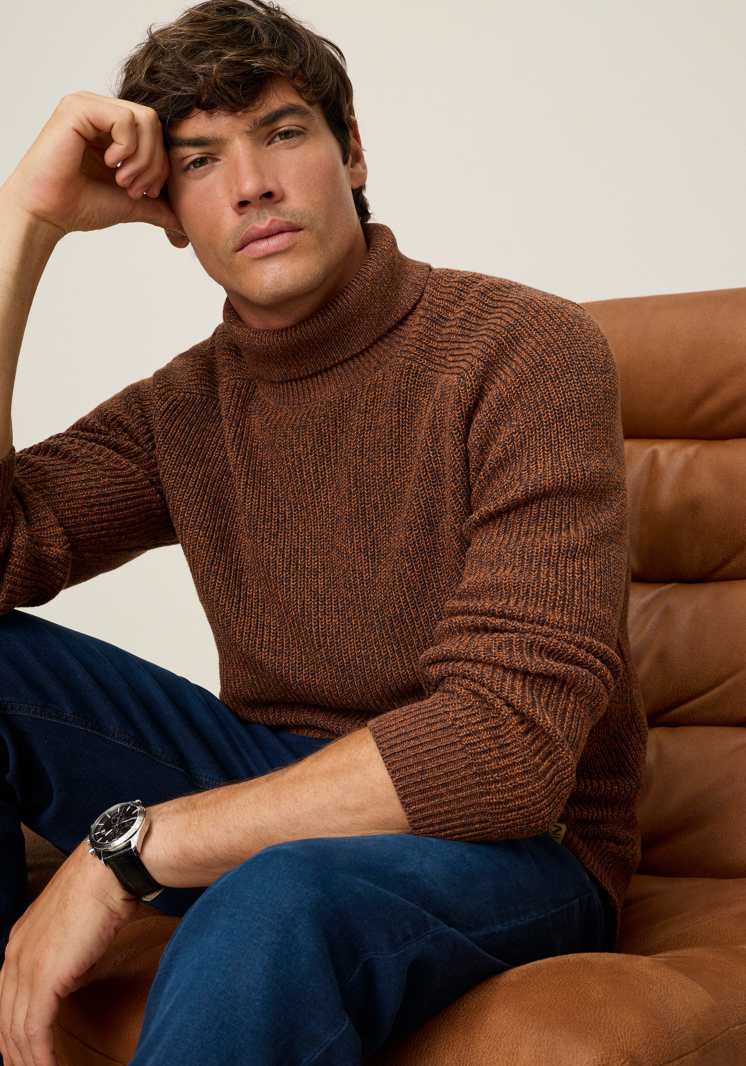 Man's World Rollkragenpullover Neue Kollektion! Melange Effektgarn Langarm mit Raglanärmel, aus Baumwolle, mit Rollkragen. Reduzierter Preis € 32,99. Unverbindliche Preisempfehlung € 39,99