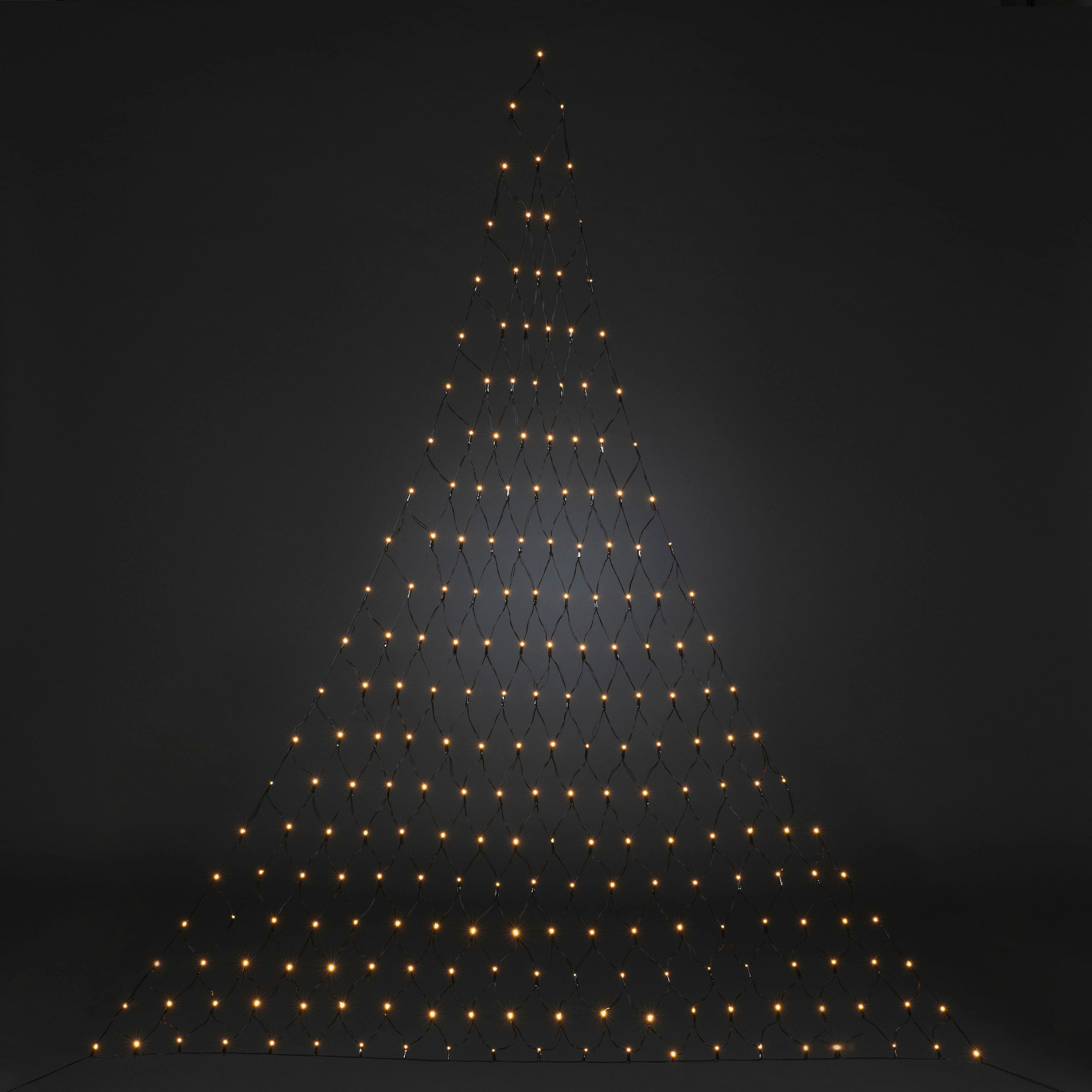 KONSTSMIDE LED-Lichternetz Triangel, 231-flammig, LED 2,4 Lichternetz, Dioden, bernsteinfarbene 231 m Höhe