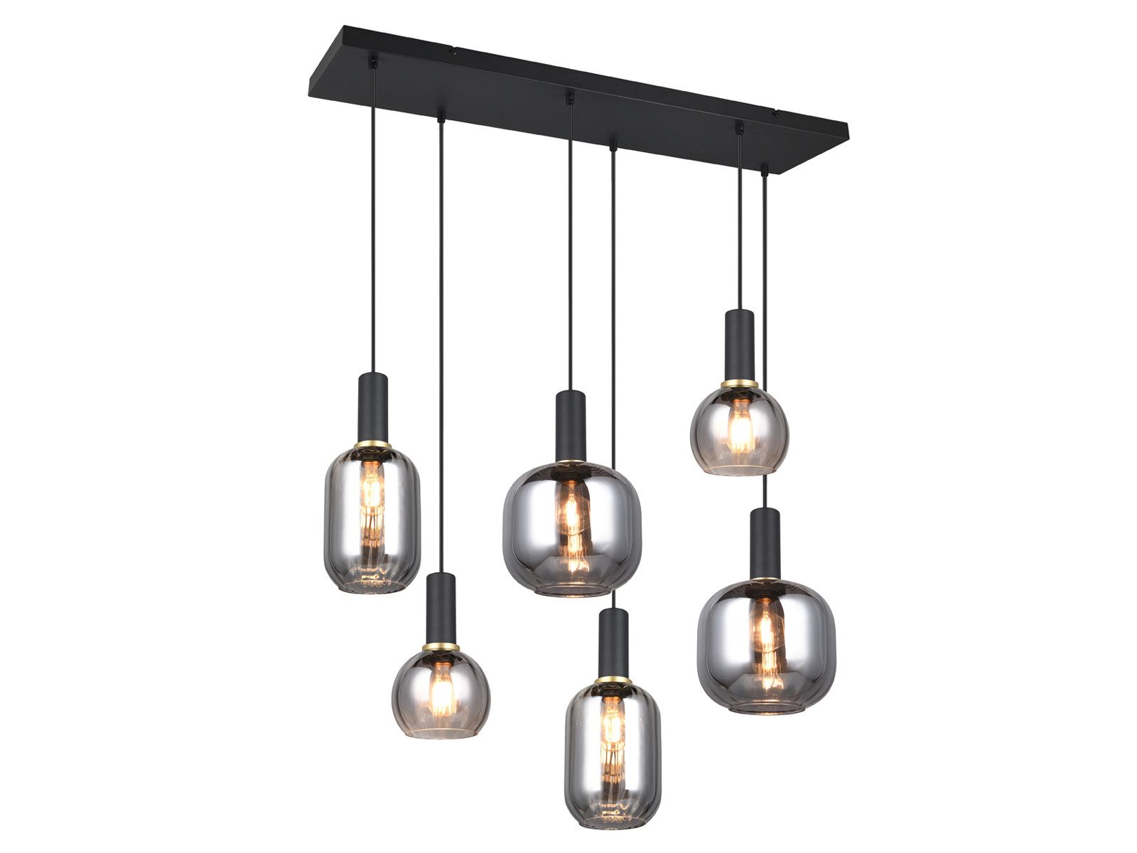 TRIO Leuchten LED Pendelleuchte, Dimmfunktion, LED wechselbar, warmweiß, Lampenschirm-e Glas hängend Esstisch Kochinsel Kücheninsel, B: 92cm