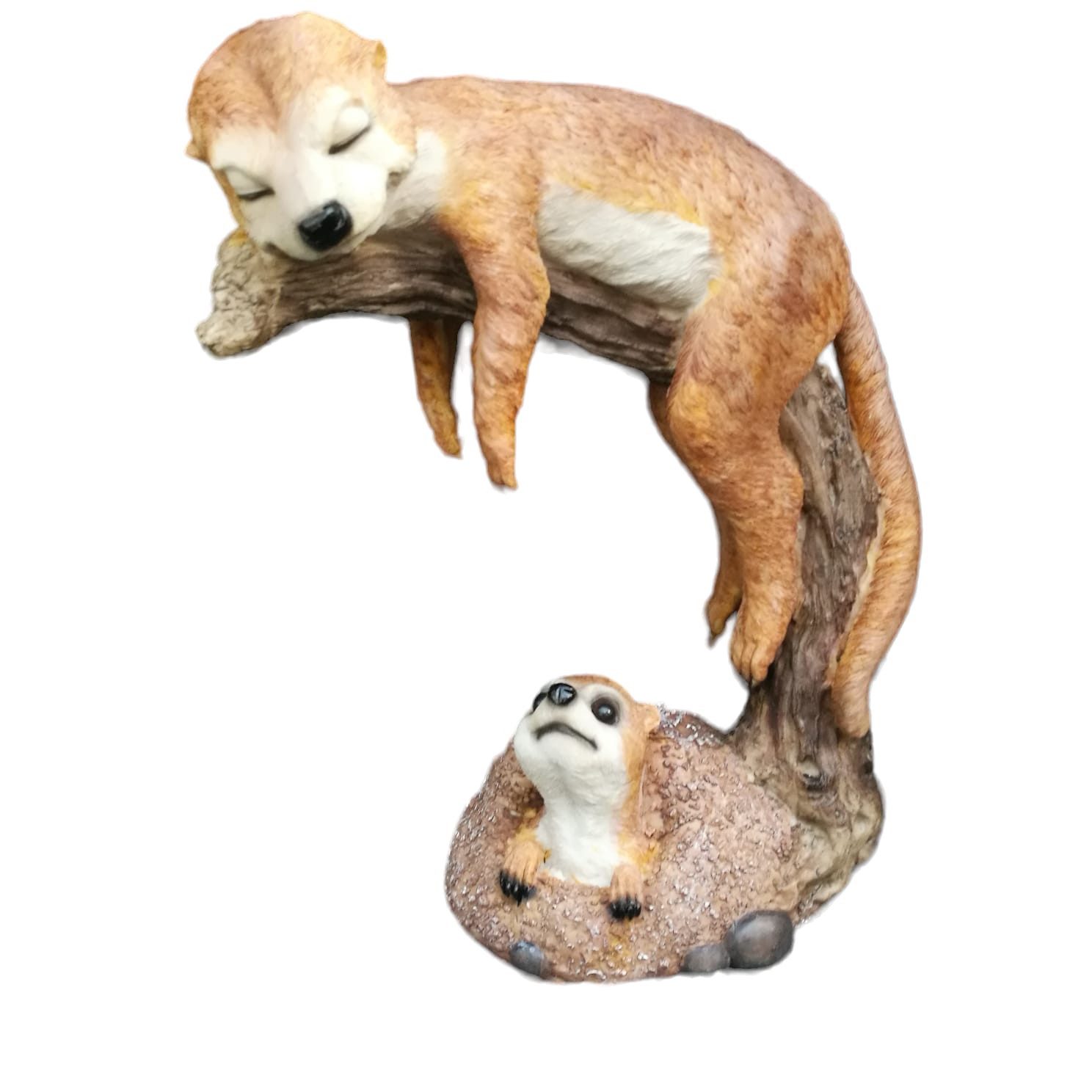 Aspinaworld Gartenfigur Erdmännchen Figur liegend 23 cm – für Beetrand