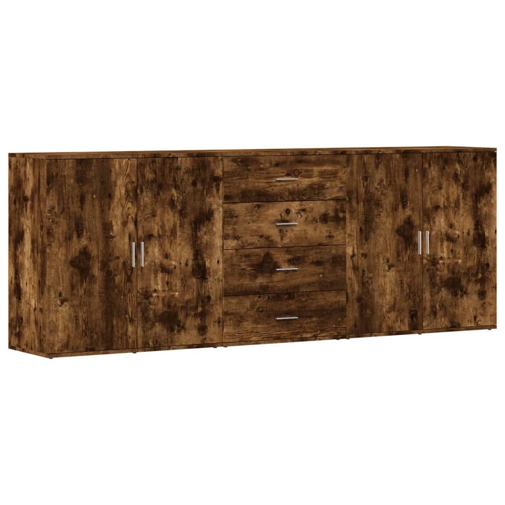 vidaXL Sideboard Sideboards 3 Stk. Räuchereiche günstig online kaufen