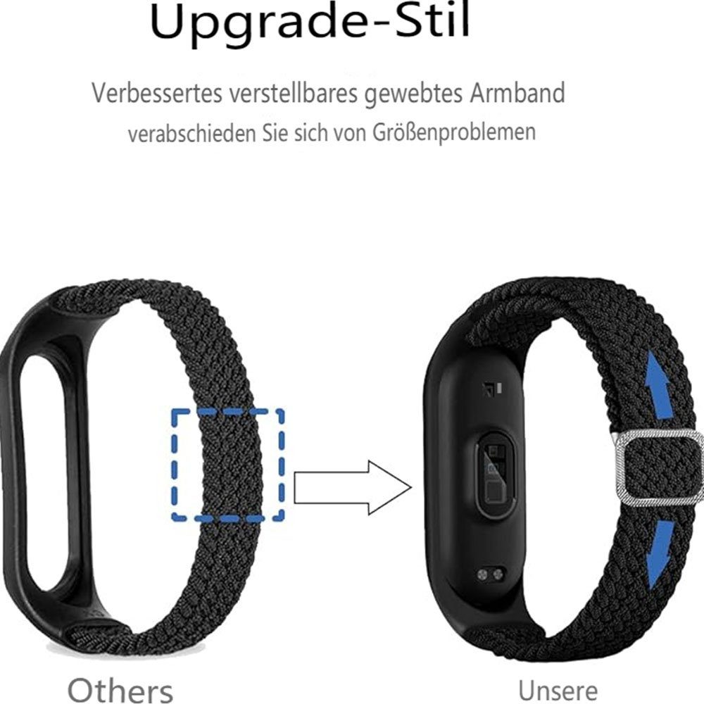 FELIXLEO Smartwatch-Armband Armband Woven Kompatibel Mi Xiaomi Einstellbare 7/6/5/4/3 Nylon Band