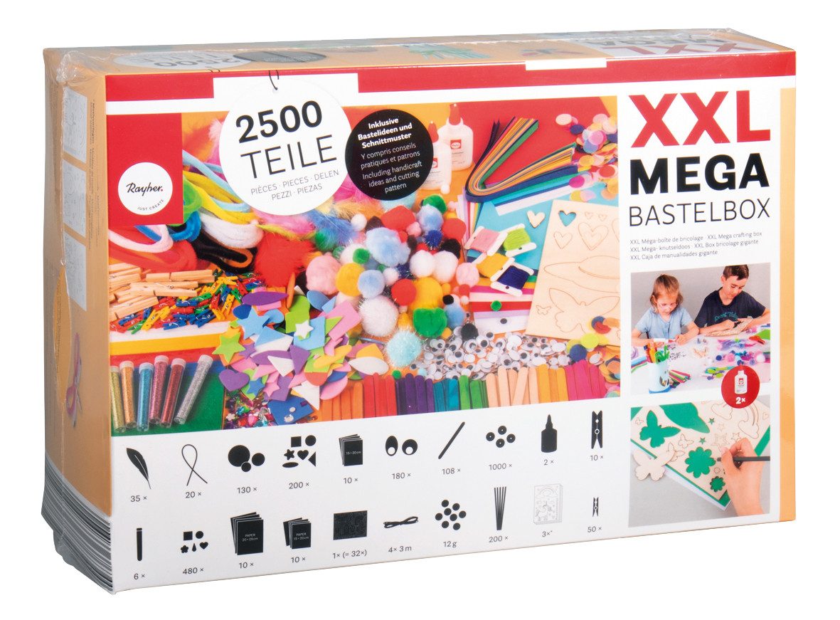 Rayher Kreativset XXL-Mega-Bastelbox, (2500-tlg), 2500 Teile