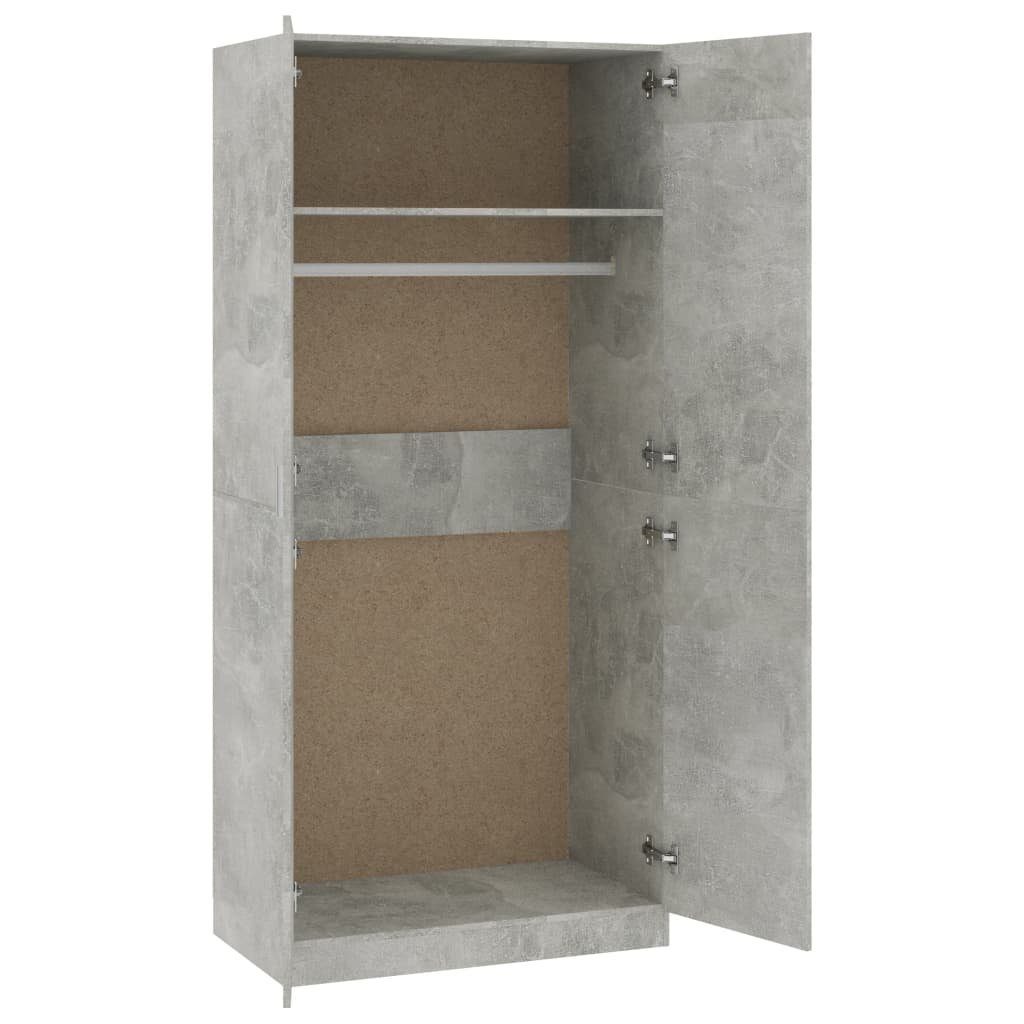 vidaXL 90x52x200 Kleiderschrank Holzwerkstoff Kleiderschrank (1-St) cm Betongrau